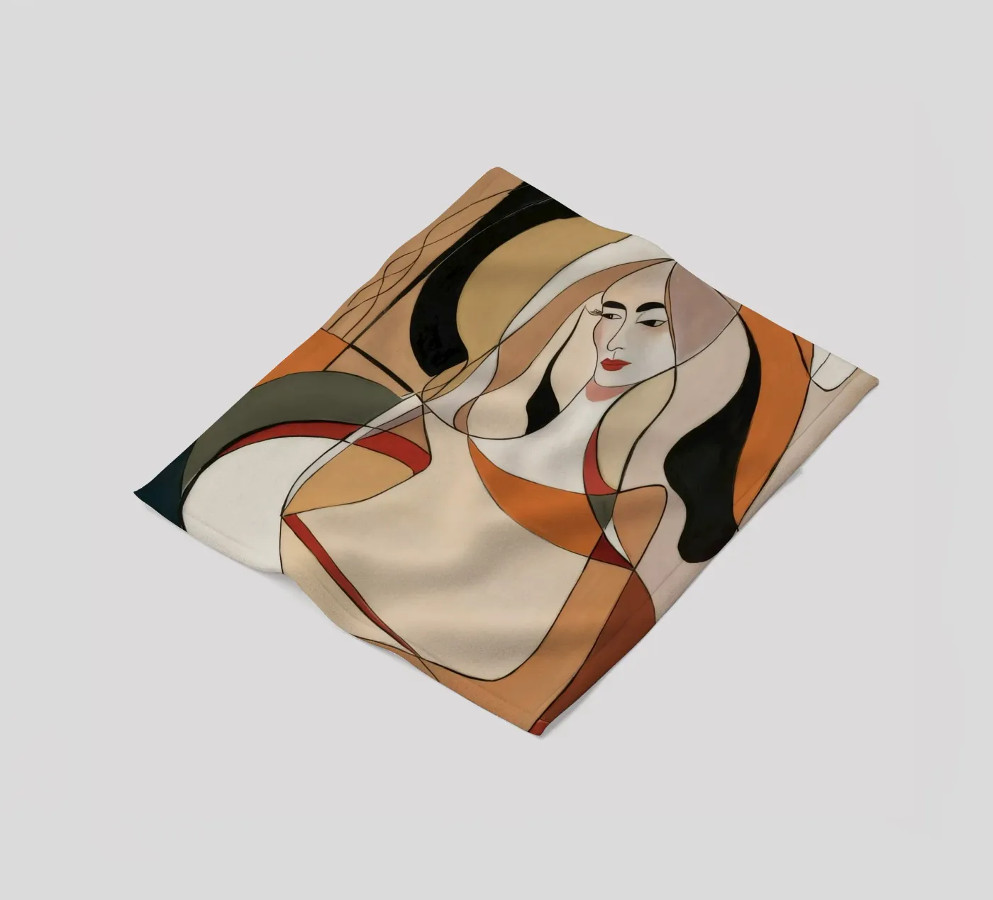 Abstract Reflection fleecedeken van Crimson Whisper