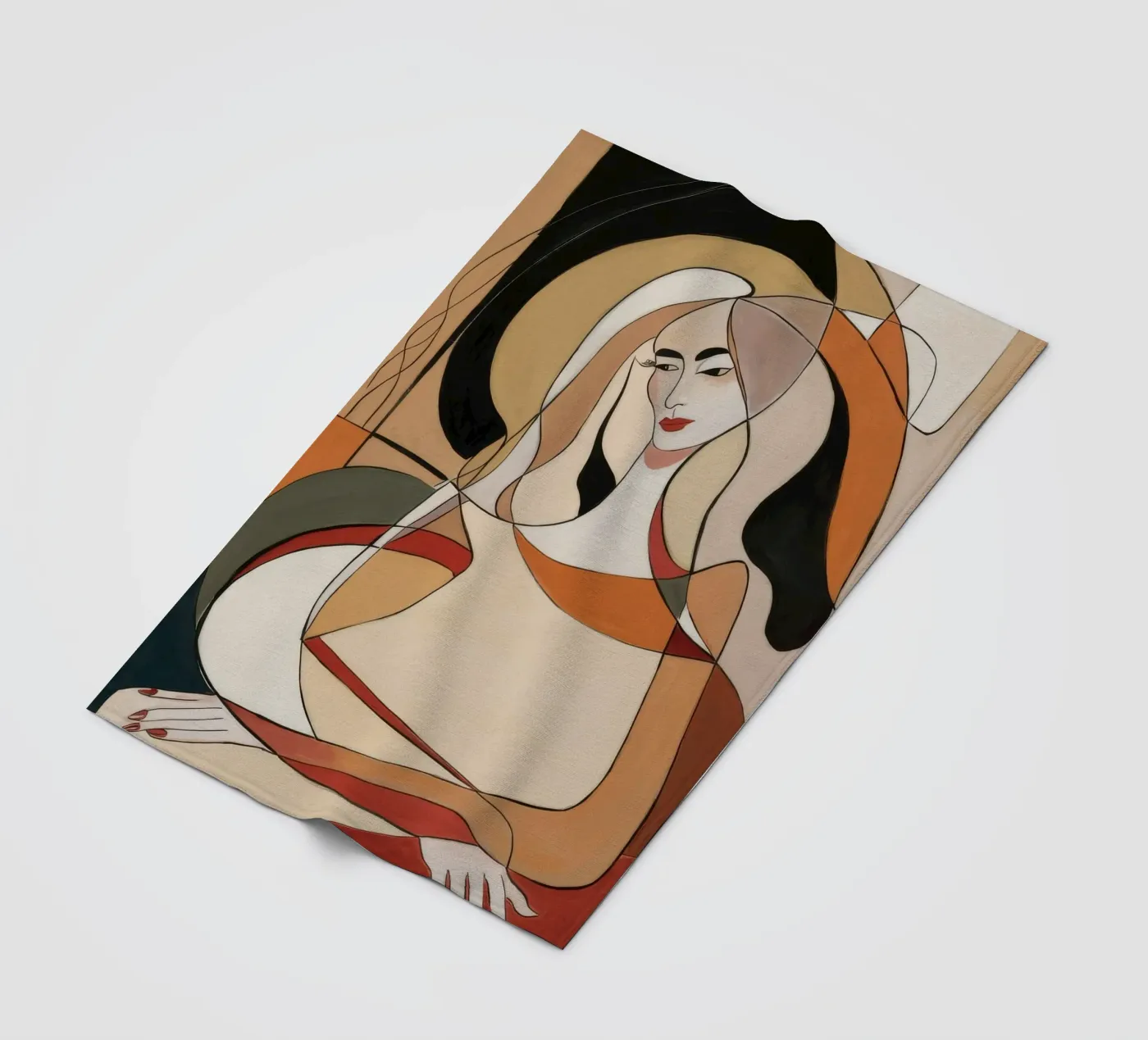 Abstract Reflection fleecedeken van Crimson Whisper