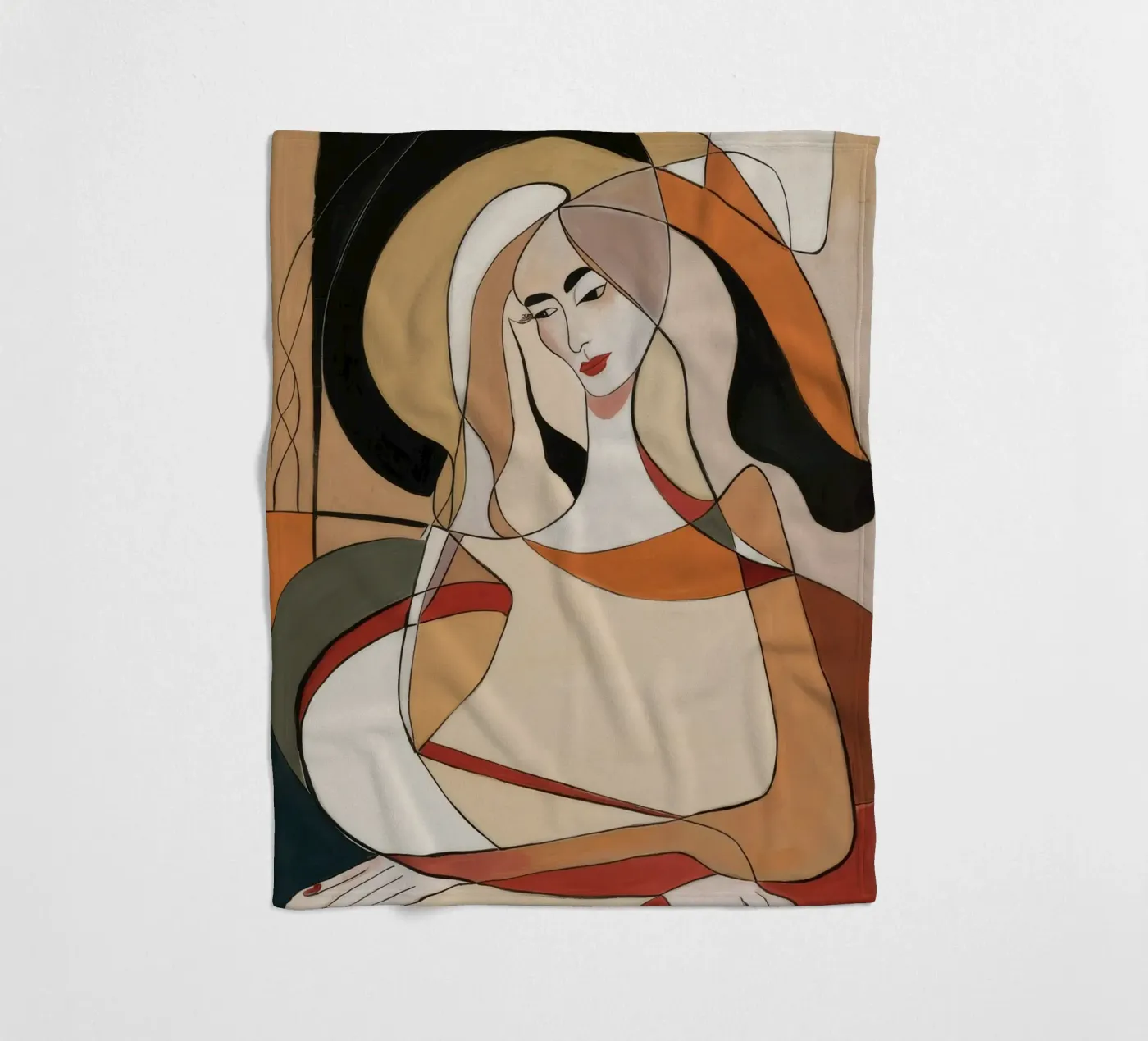 Abstract Reflection fleecedeken van Crimson Whisper