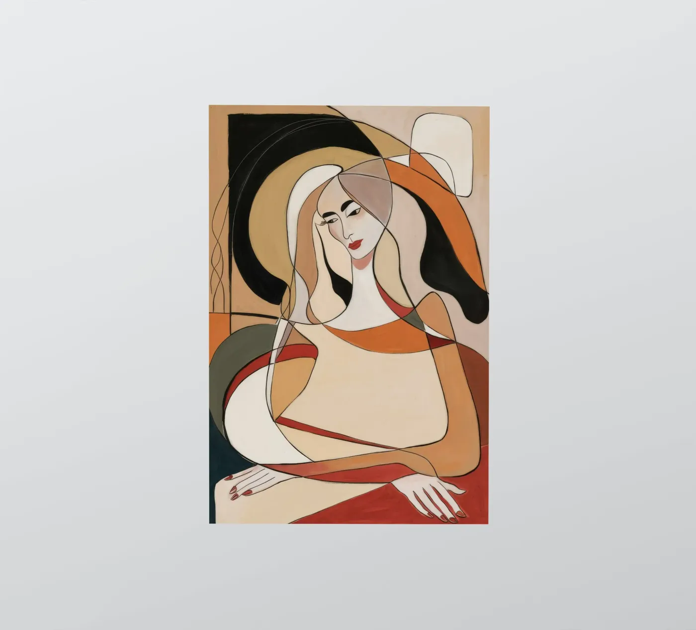 Abstracte reflectie sticker van Crimson Whisper