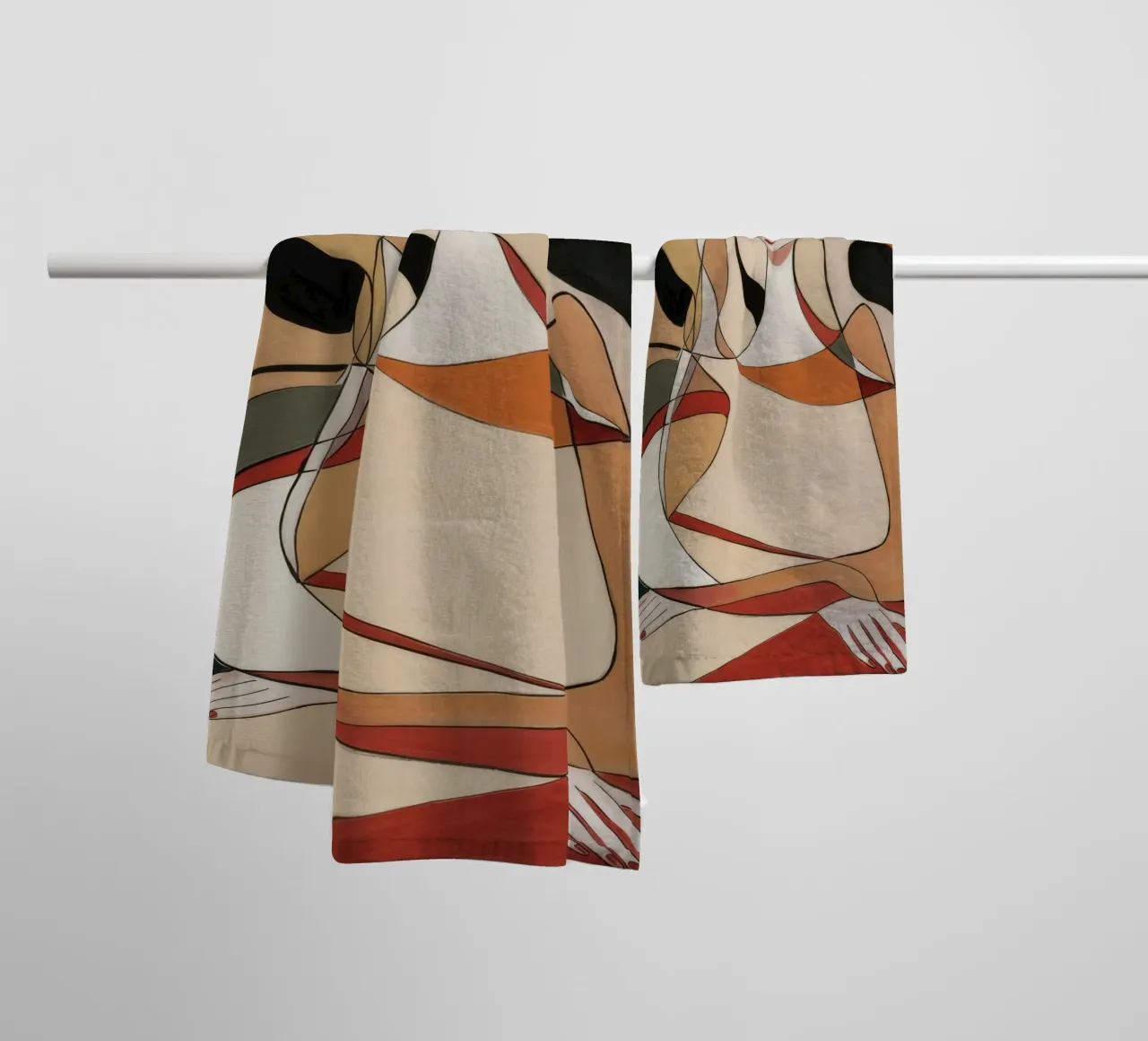 Abstract Reflection towel by Crimson Whisper