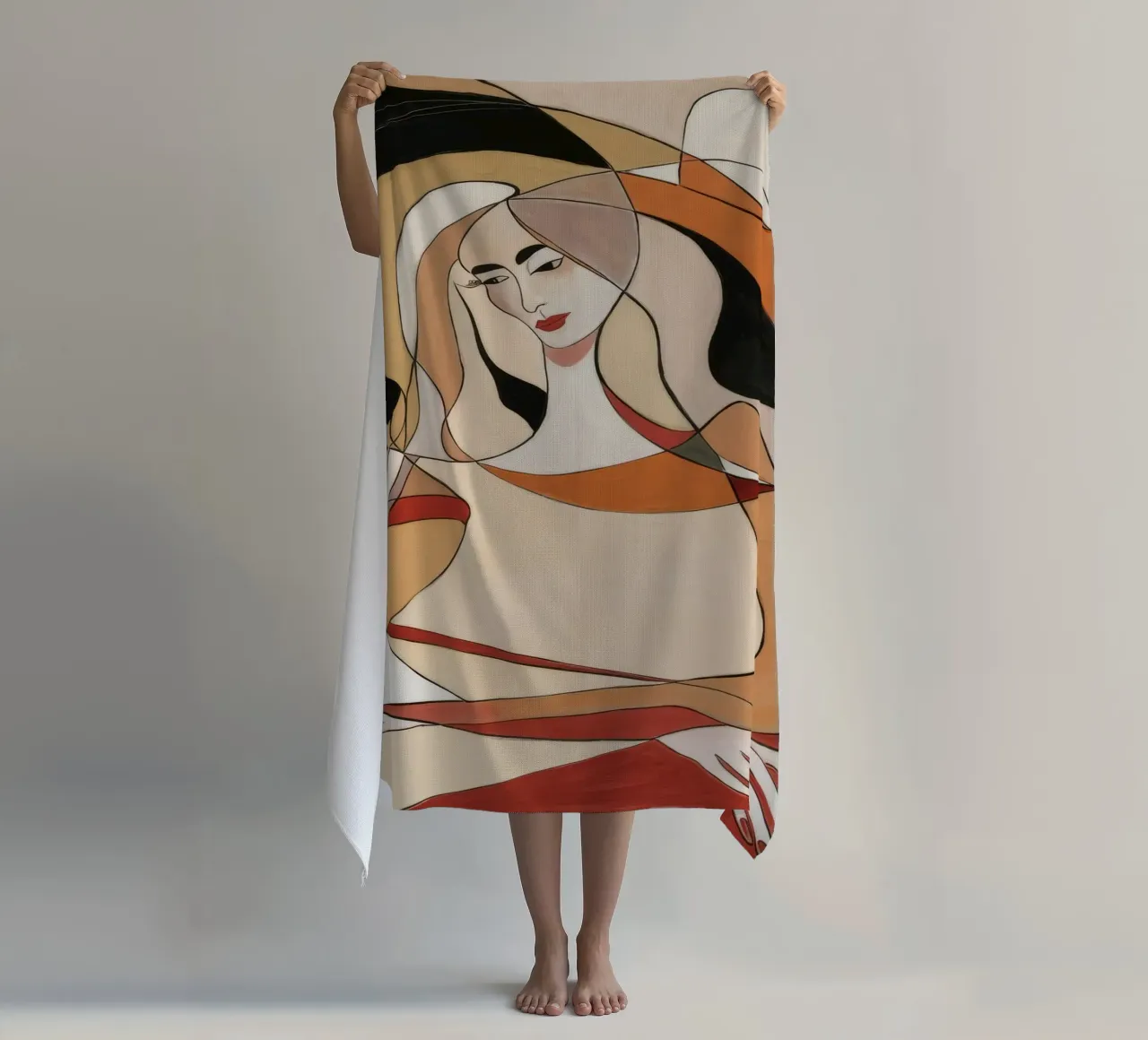 Abstracte reflectie strandhanddoek van Crimson Whisper