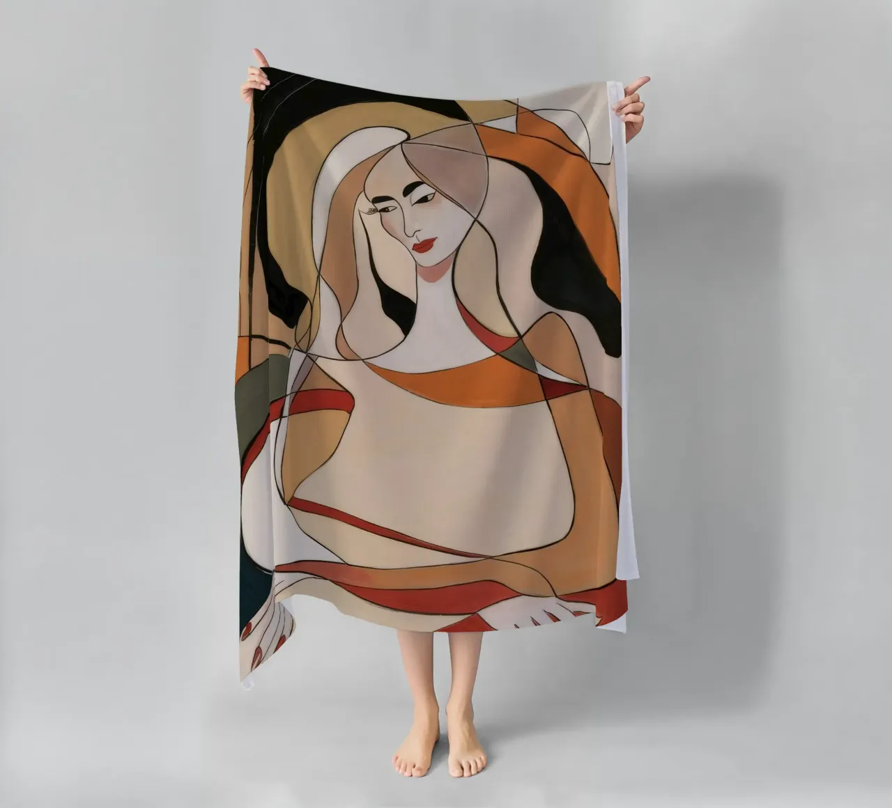 Abstracte reflectie strandhanddoek van Crimson Whisper