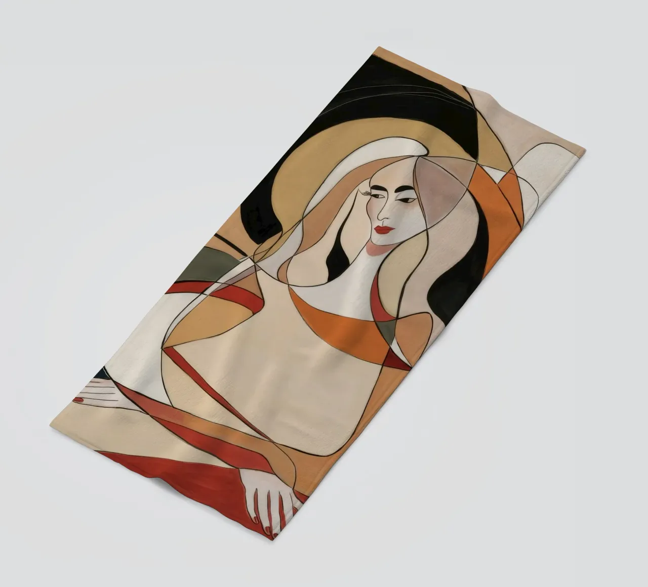 Abstracte reflectie strandhanddoek van Crimson Whisper