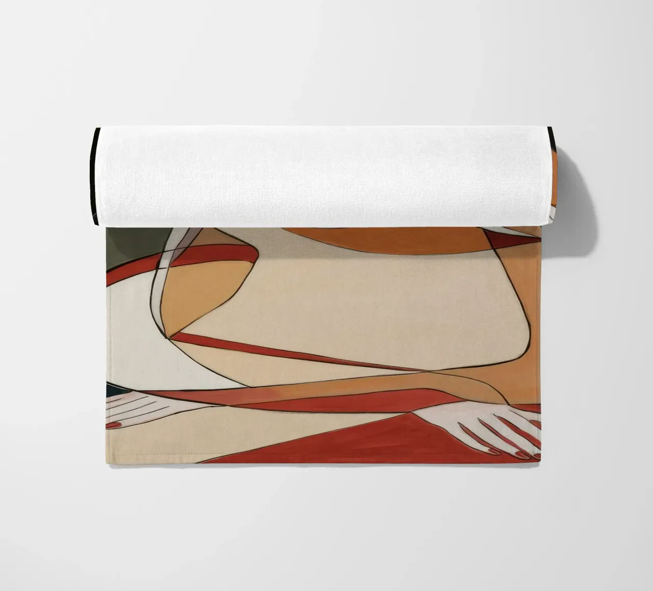 Abstracte reflectie strandhanddoek van Crimson Whisper