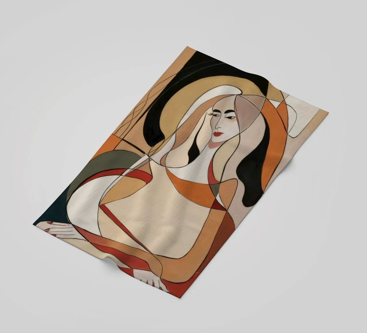 Abstracte reflectie strandhanddoek van Crimson Whisper