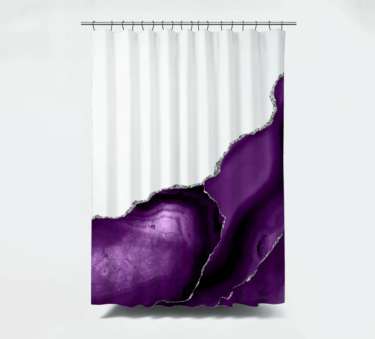 Paars & Zilver Agaat Textuur 08 douchegordijn van Gemstone Textures