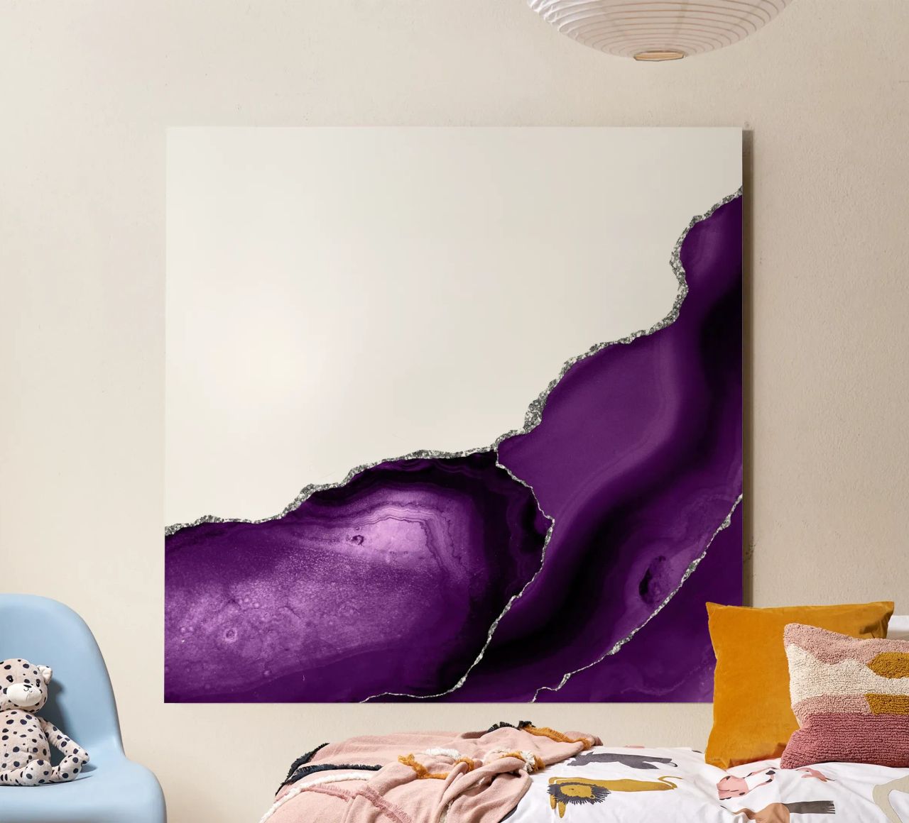 Agata viola e argento Texture 08 alluminio dibond da Gemstone Textures