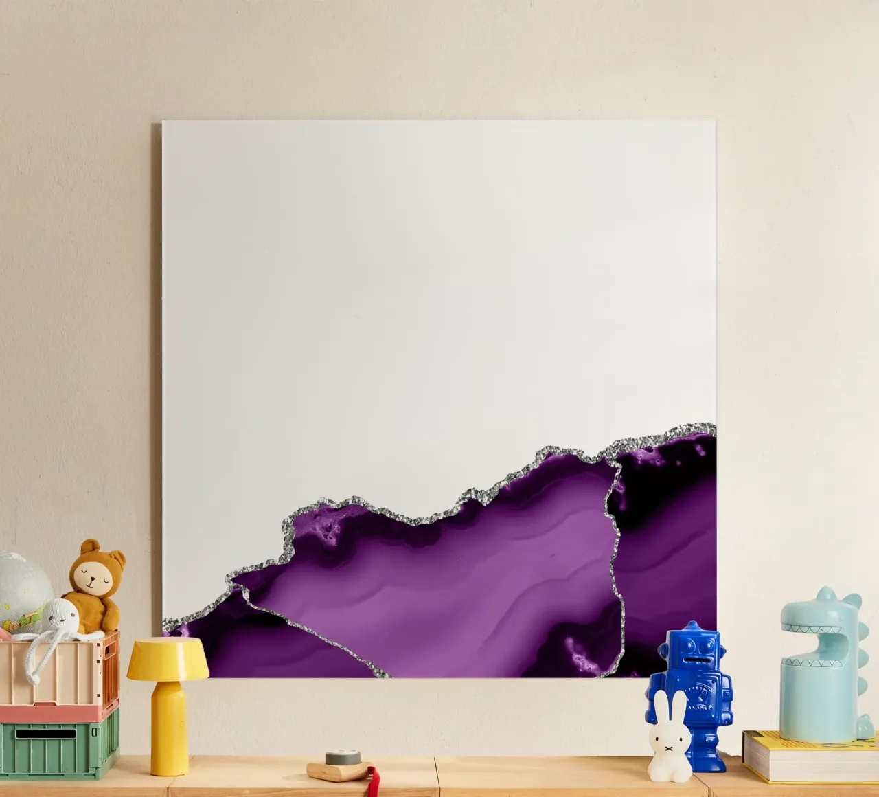 Purple & Silver Agate Texture 09 acrylic glass by Gemstone Textures