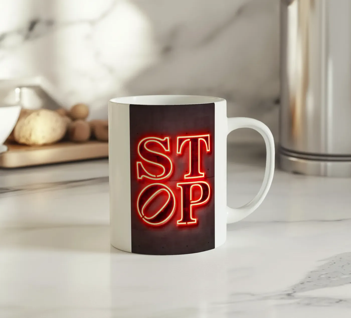 Stop ceramic mug by Octavian