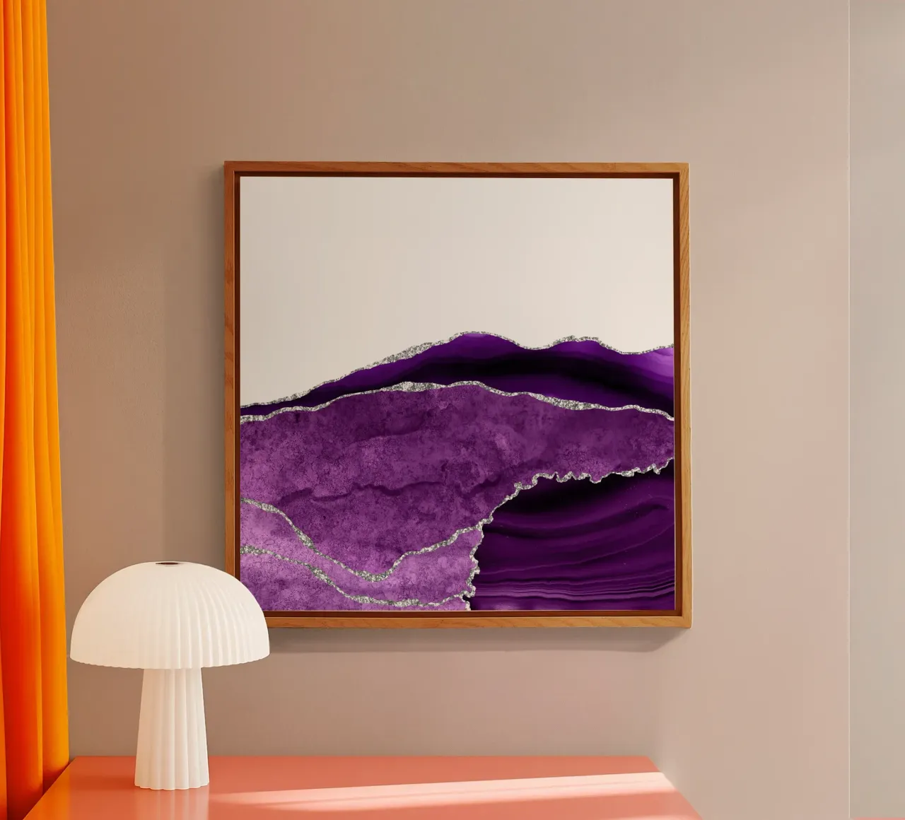 Lila & Silber Achat Textur 10 Acryl-Glas von Gemstone Textures