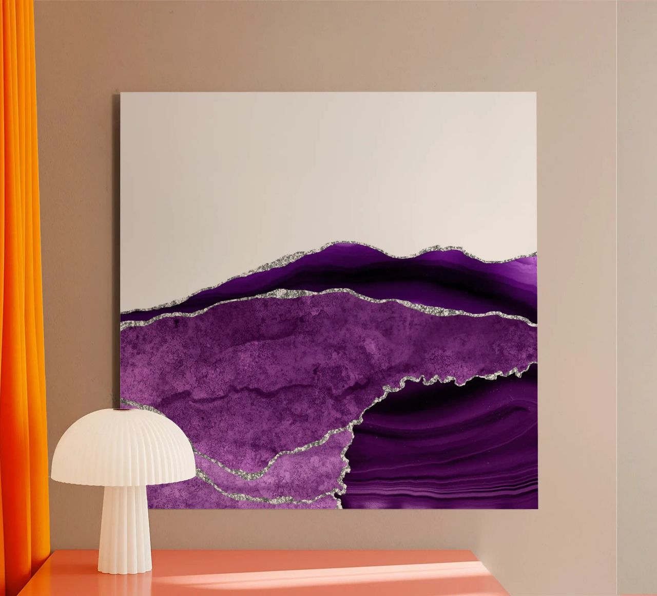 Agata viola e argento Texture 10 alluminio dibond da Gemstone Textures