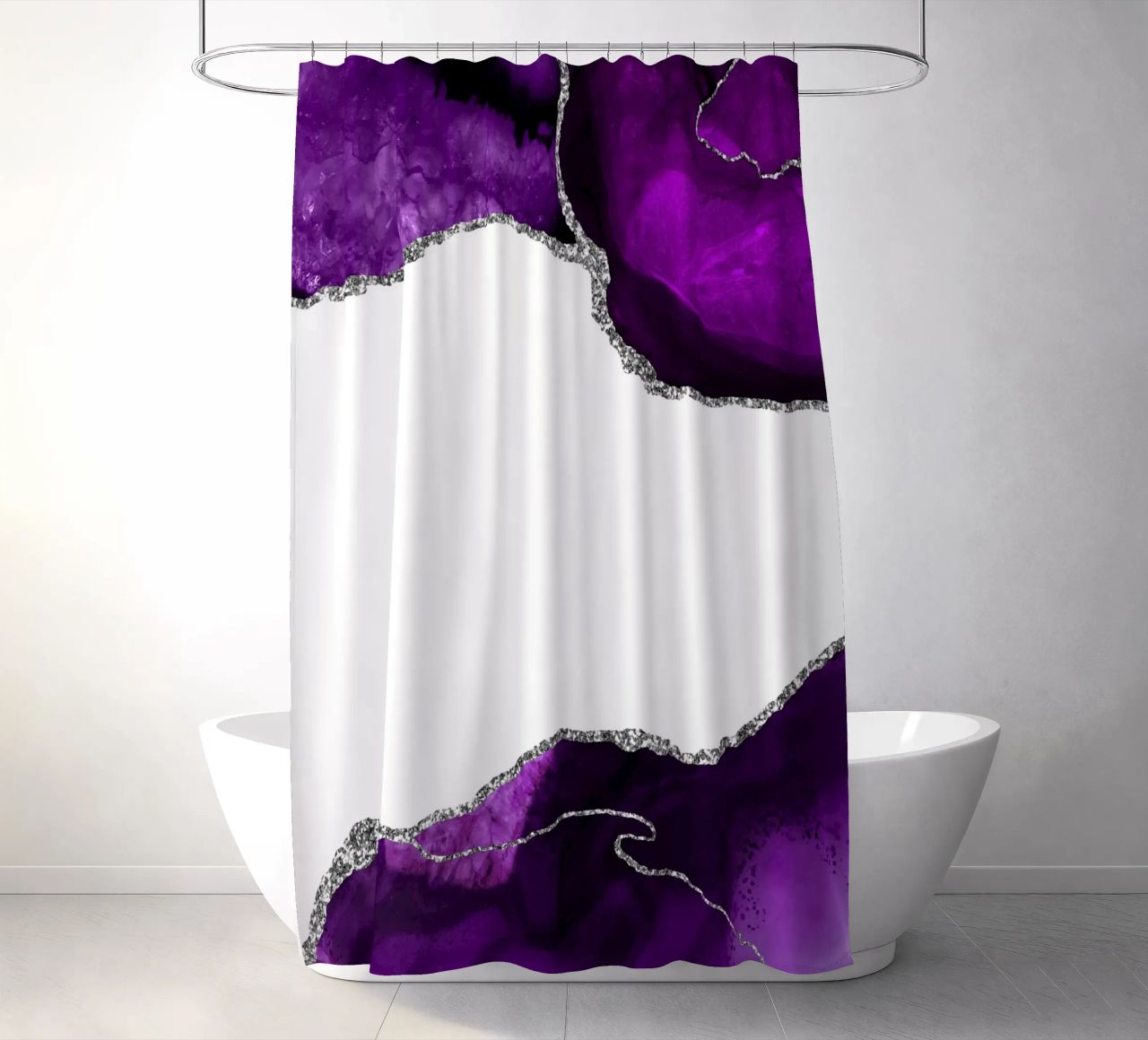 Agata viola e argento Texture 11 tenda da doccia da Gemstone Textures
