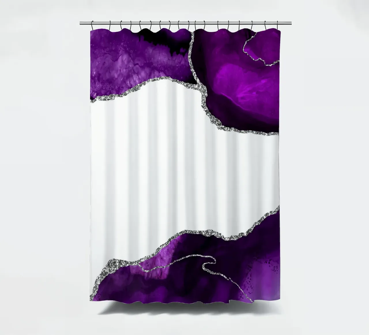 Lila & Silber Achat Textur 11 Duschvorhang von Gemstone Textures