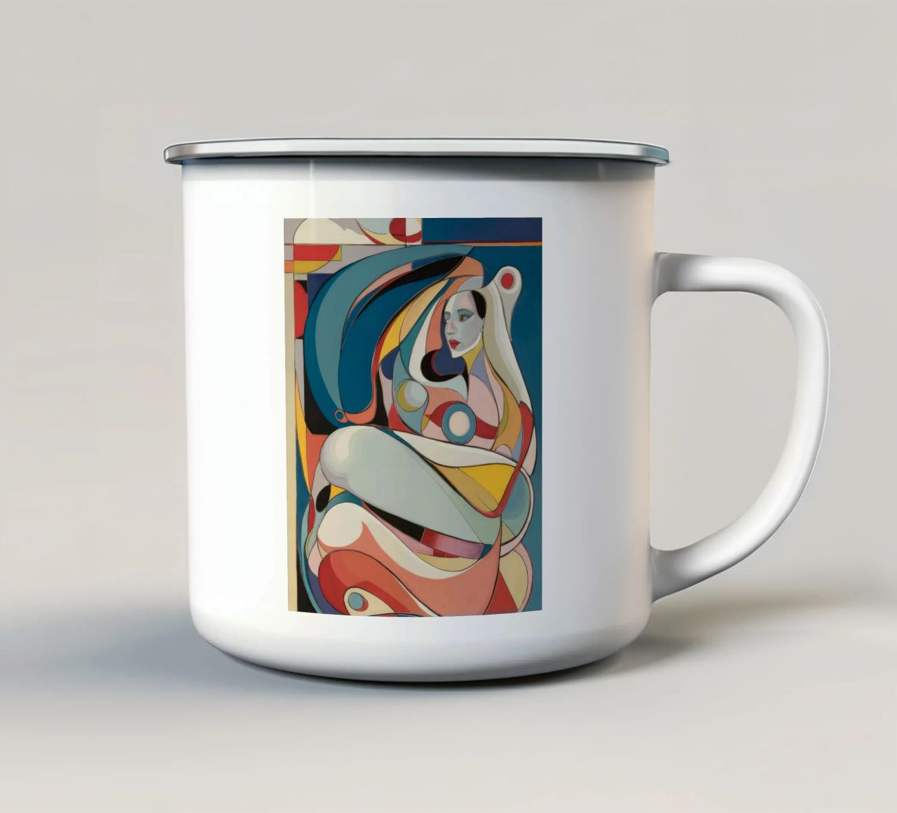 Sinfonia astratta di colori tazza in smalto da Crimson Whisper