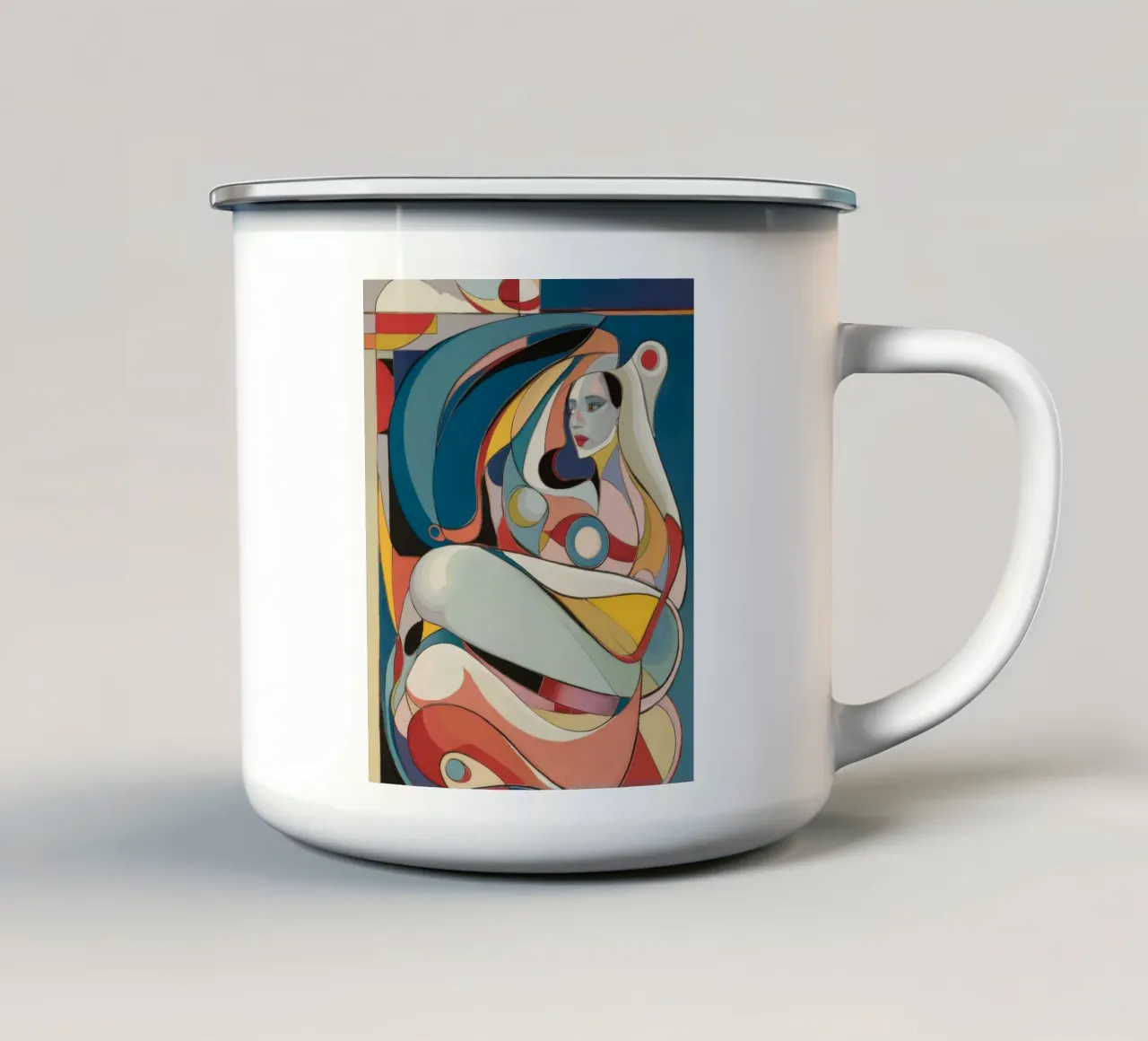 Sinfonia astratta di colori tazza in smalto da Crimson Whisper