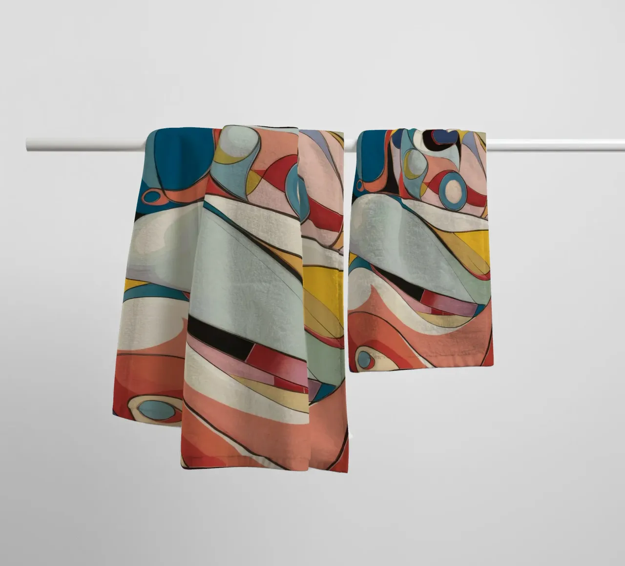 Abstract Symphony of Colors towel by Crimson Whisper