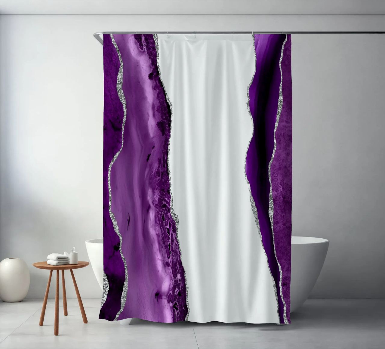 Agata viola e argento Texture 14 tenda da doccia da Gemstone Textures