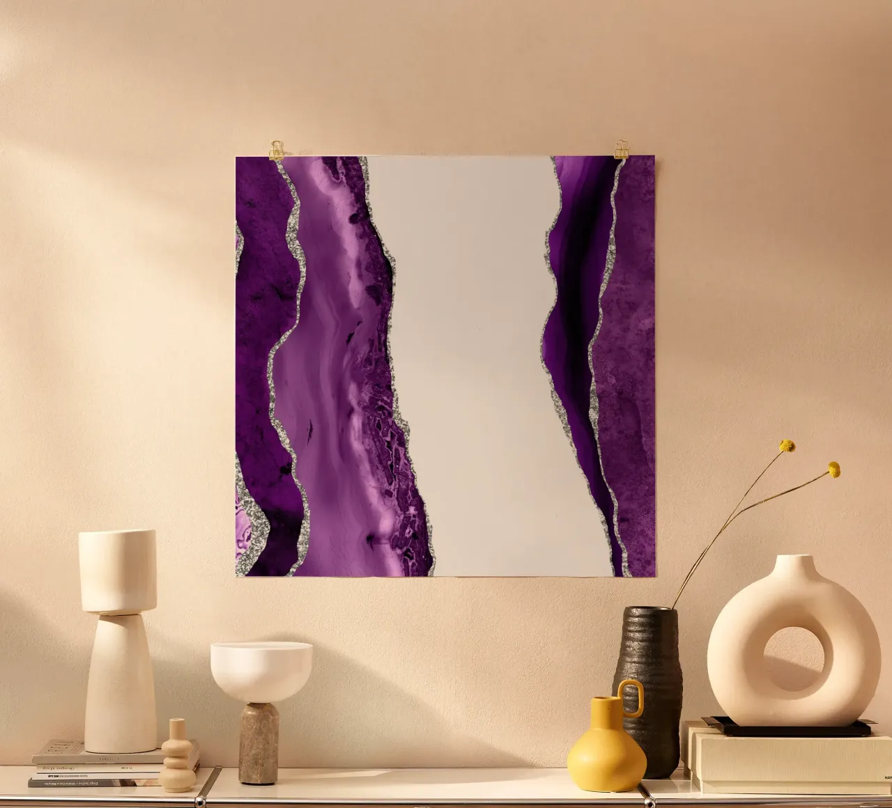 Purple & Silver Agate Texture 14 poster by Gemstone Textures