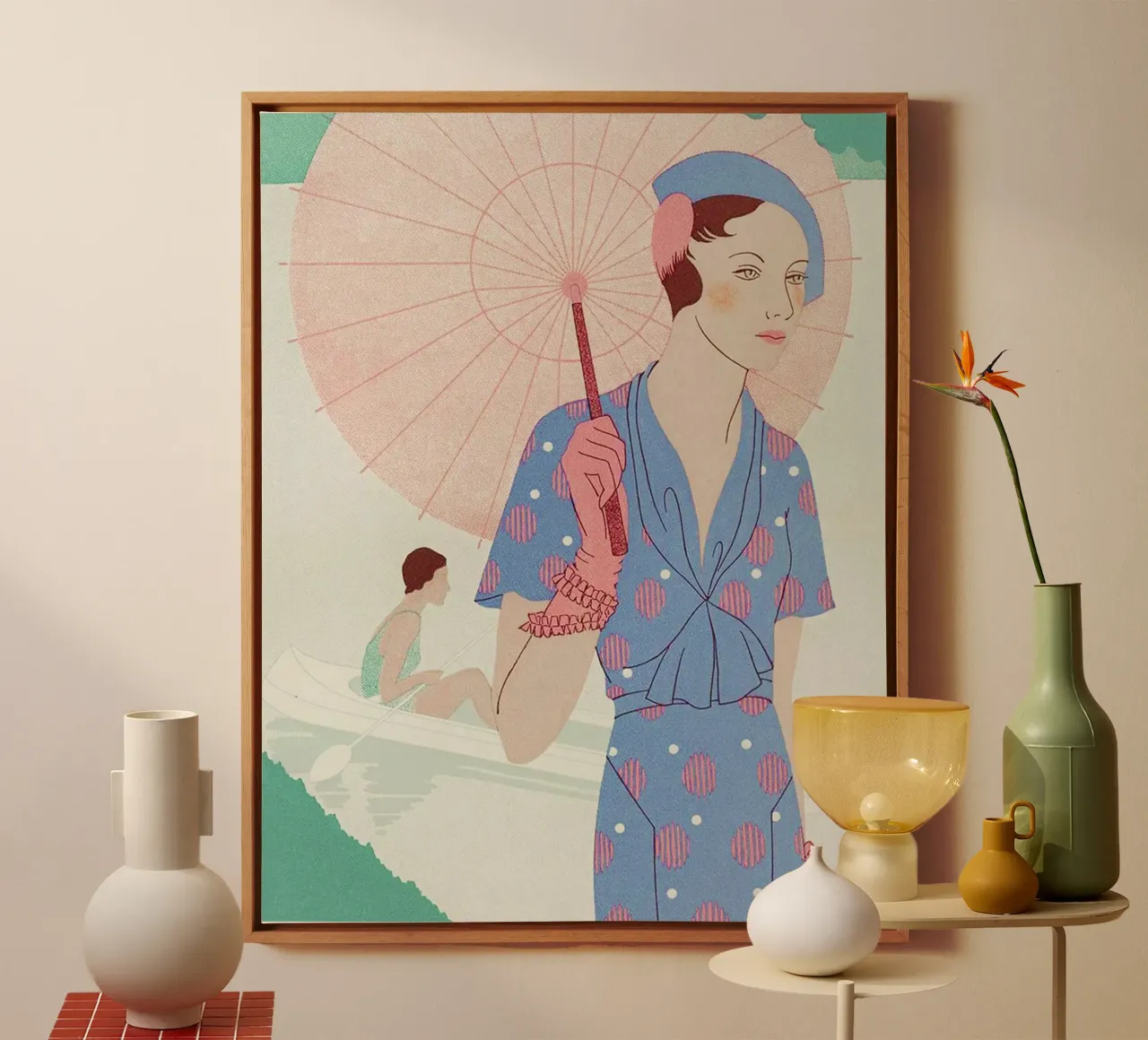 Kunst - Smaak - Schoonheid, Bladeren van vrouwelijke elegantie M. Renaud canvas met Baklijst van Venus Art