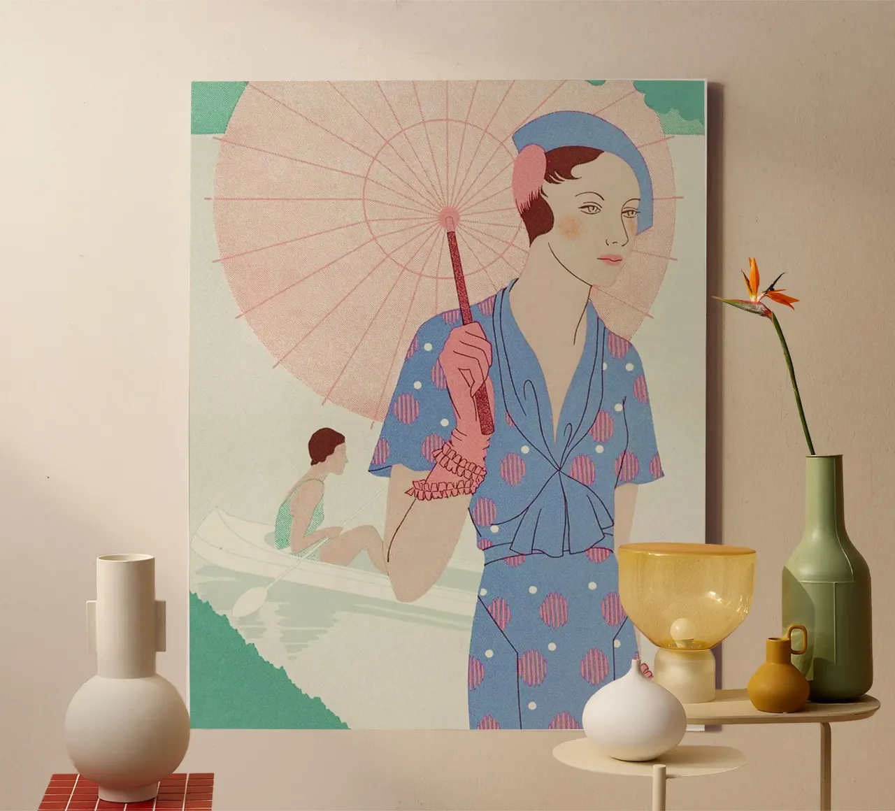 Kunst - Smaak - Schoonheid, Bladeren van vrouwelijke elegantie M. Renaud canvas met Baklijst van Venus Art