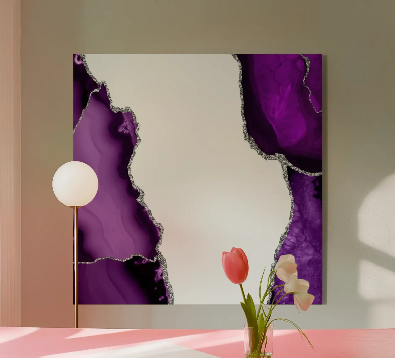 Agate violette et argentée Texture 15 plexiglas de Gemstone Textures