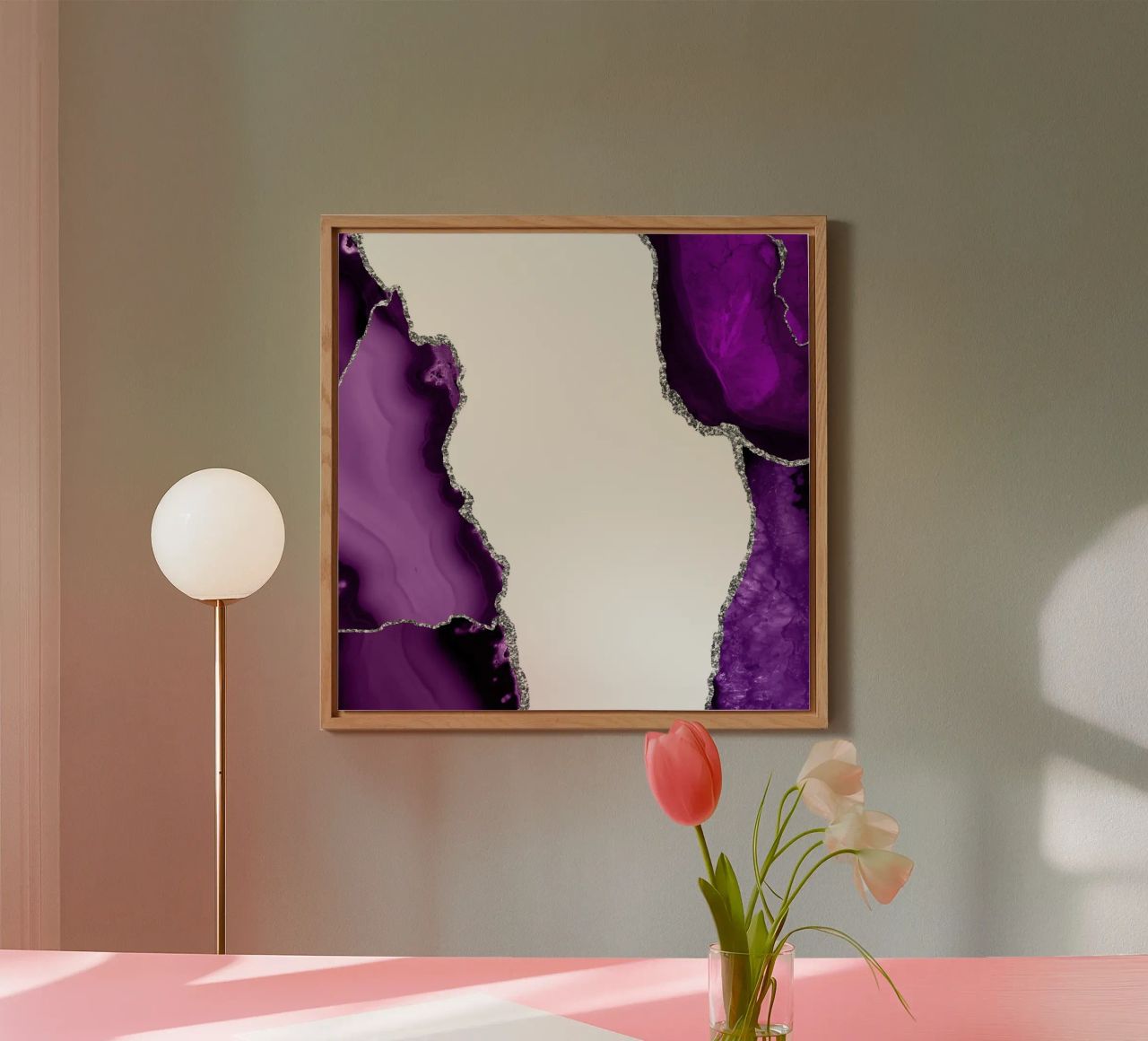 Agata viola e argento Texture 15 alluminio dibond da Gemstone Textures