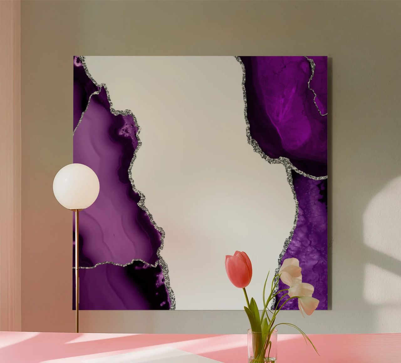 Agata viola e argento Texture 15 alluminio dibond da Gemstone Textures