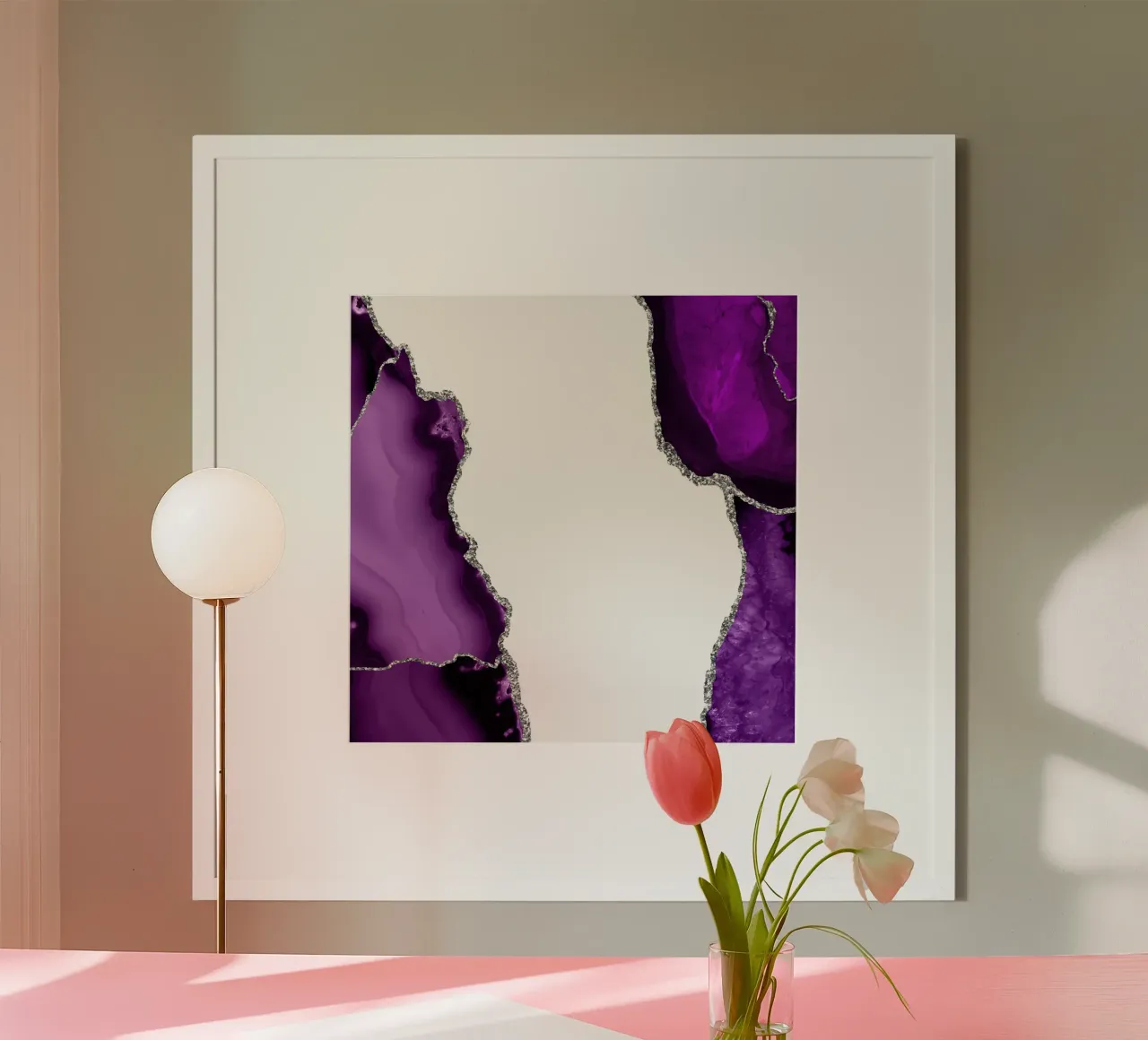 Lila & Silber Achat Textur 15 Poster von Gemstone Textures