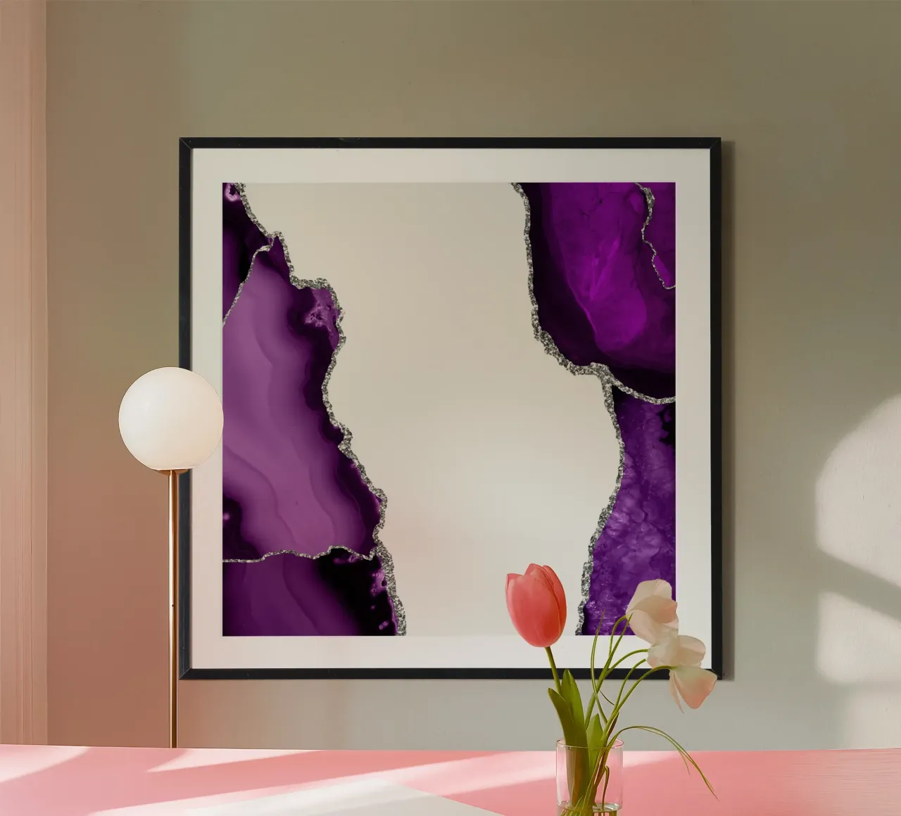 Lila & Silber Achat Textur 15 Poster von Gemstone Textures
