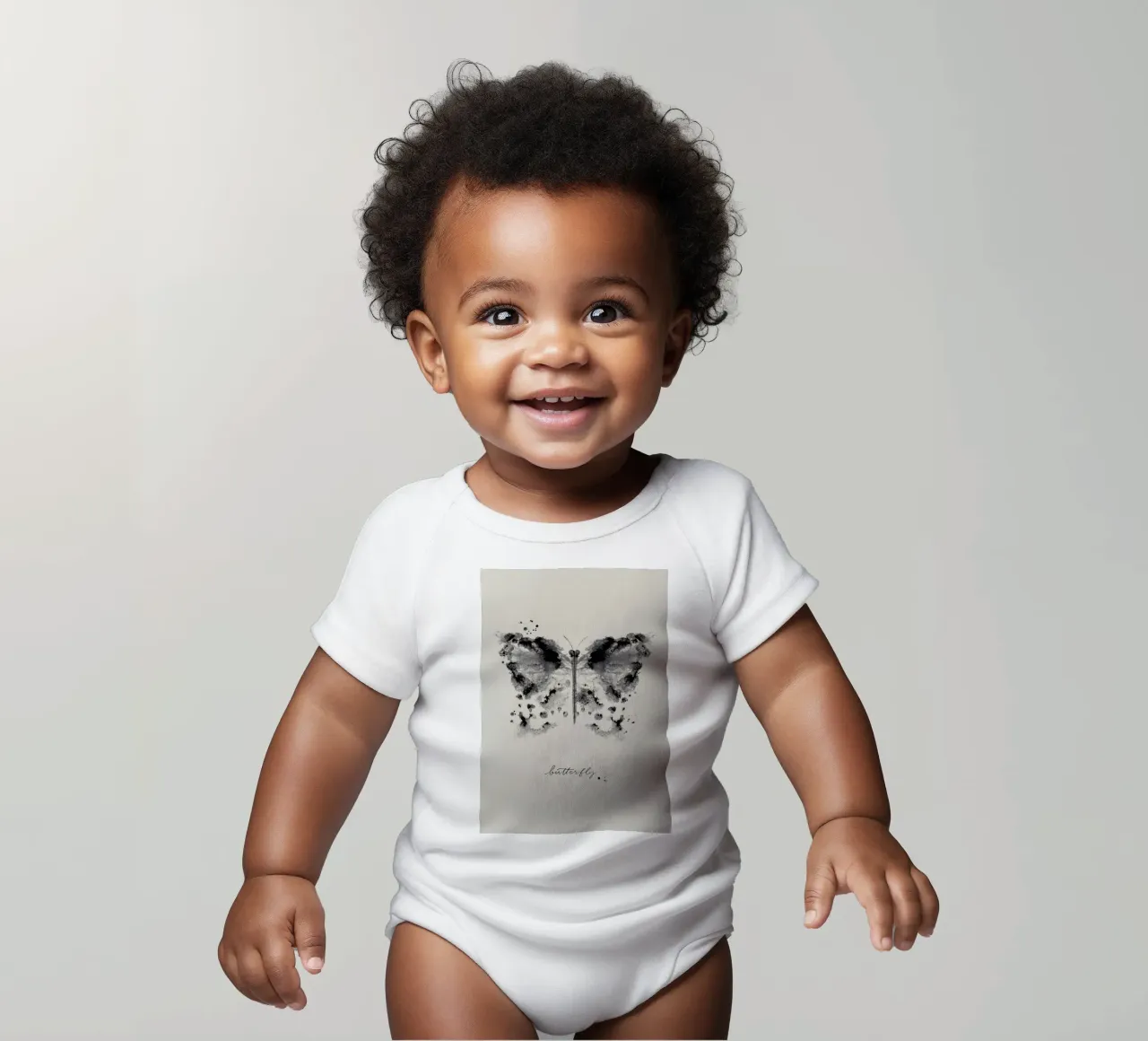 Ink Butterfly body neonato maniche corte da Flora & Fauna