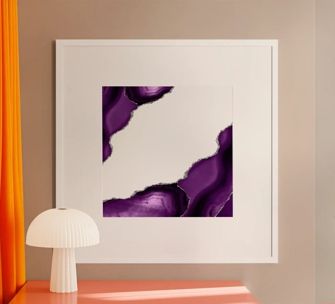 Lila & Silber Achat Textur 16 Poster von Gemstone Textures