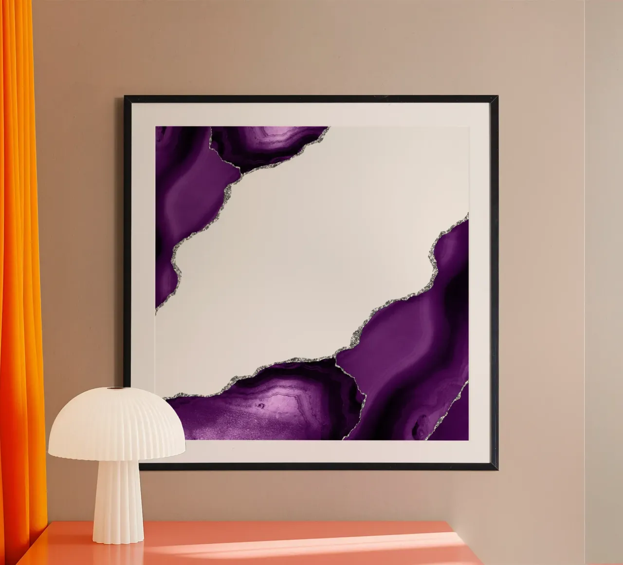 Lila & Silber Achat Textur 16 Poster von Gemstone Textures