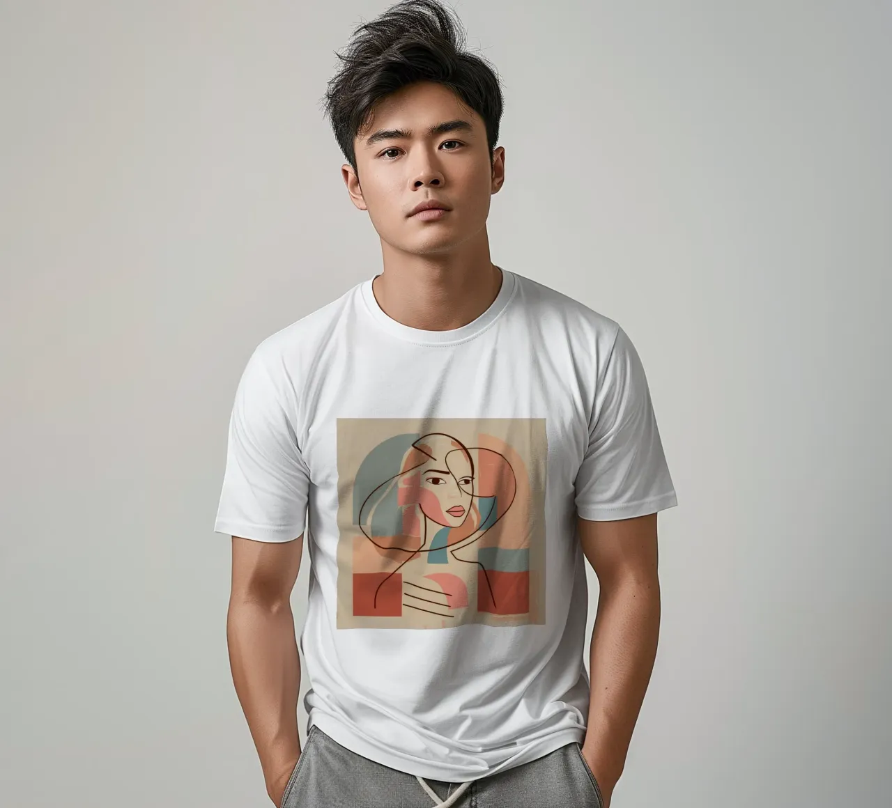 Geometric Face Harmony t-shirt by Crimson Whisper