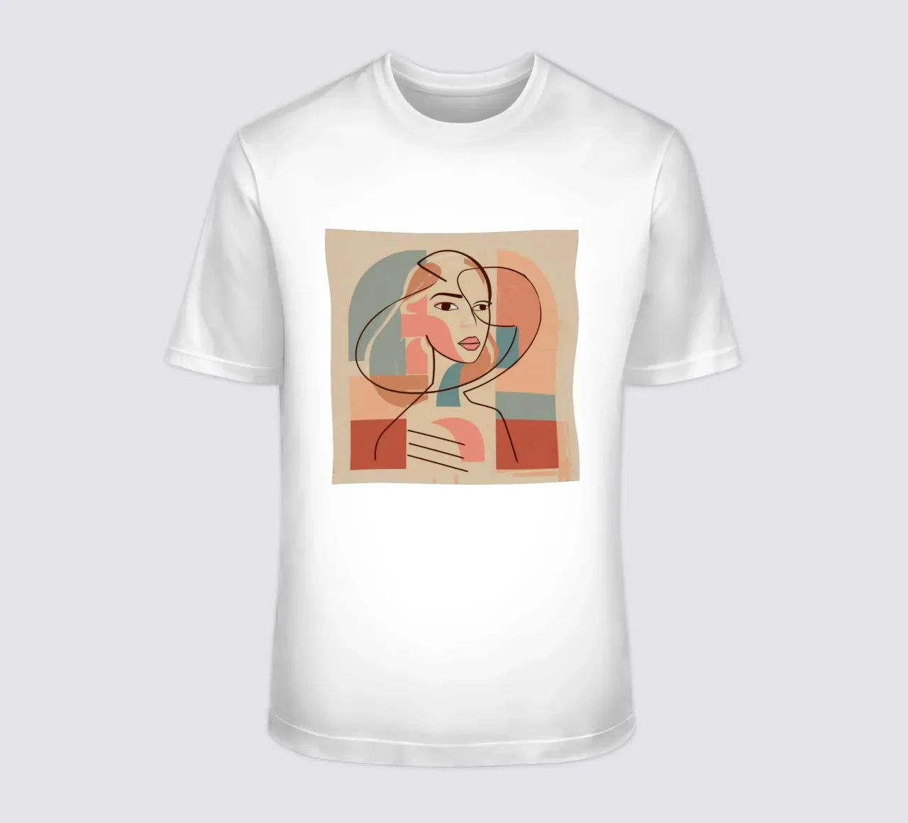 Geometric Face Harmony t-shirt by Crimson Whisper