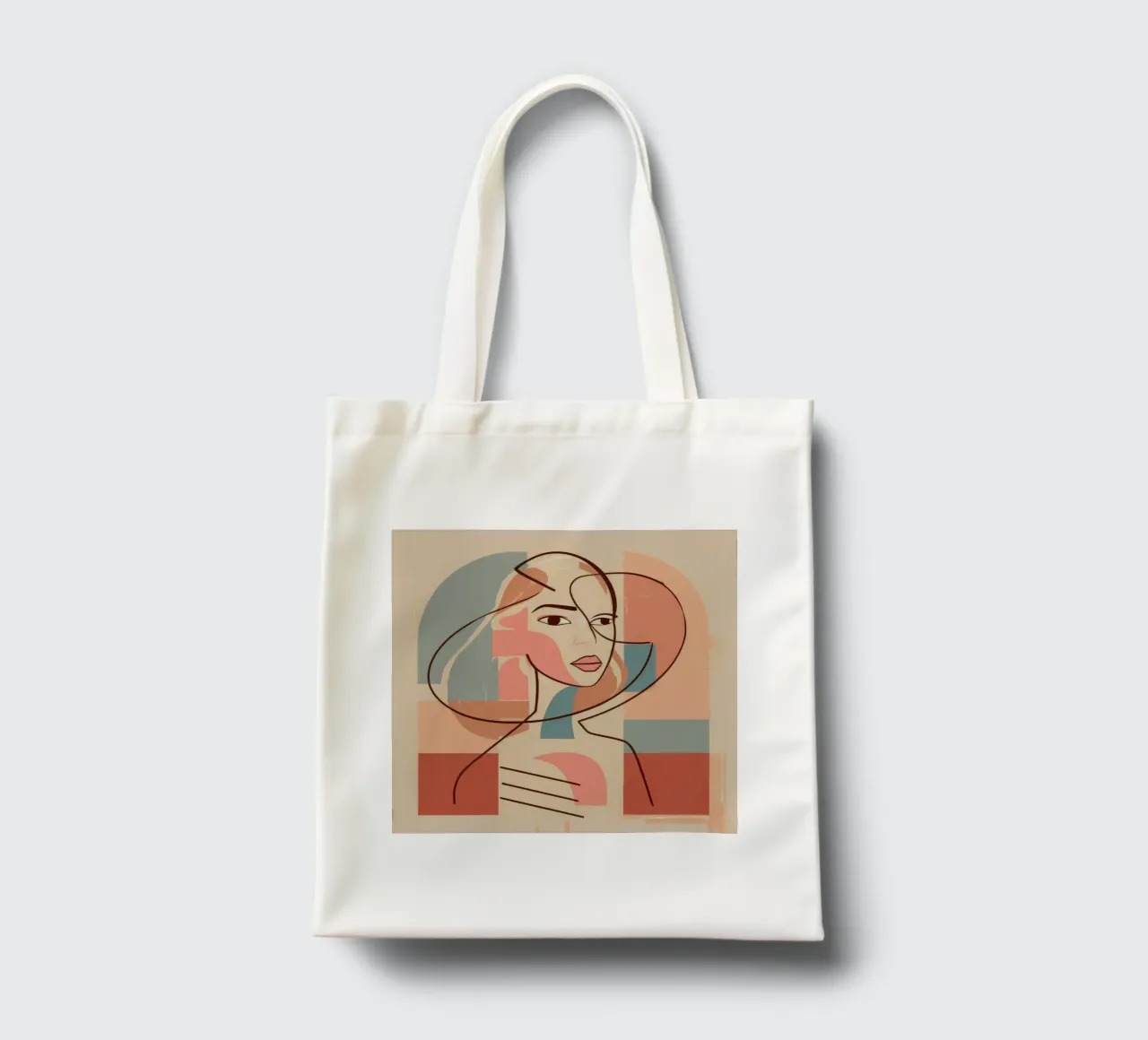 Geometric Face Harmony tote bag by Crimson Whisper