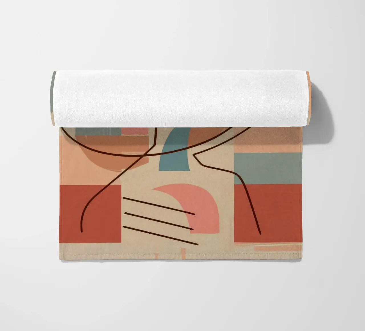 Geometric Face Harmony beach towel by Crimson Whisper