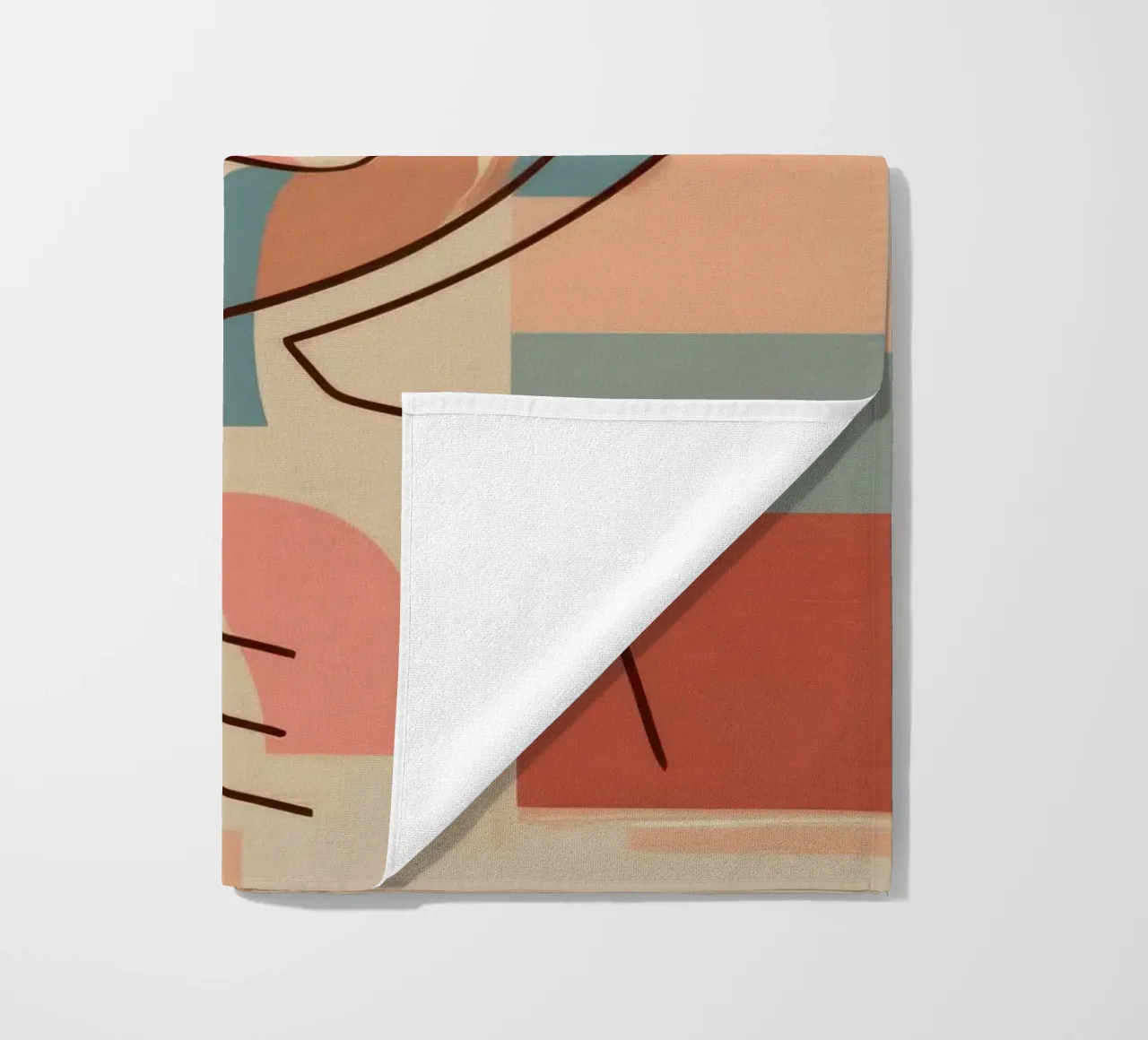 Geometric Face Harmony beach towel by Crimson Whisper