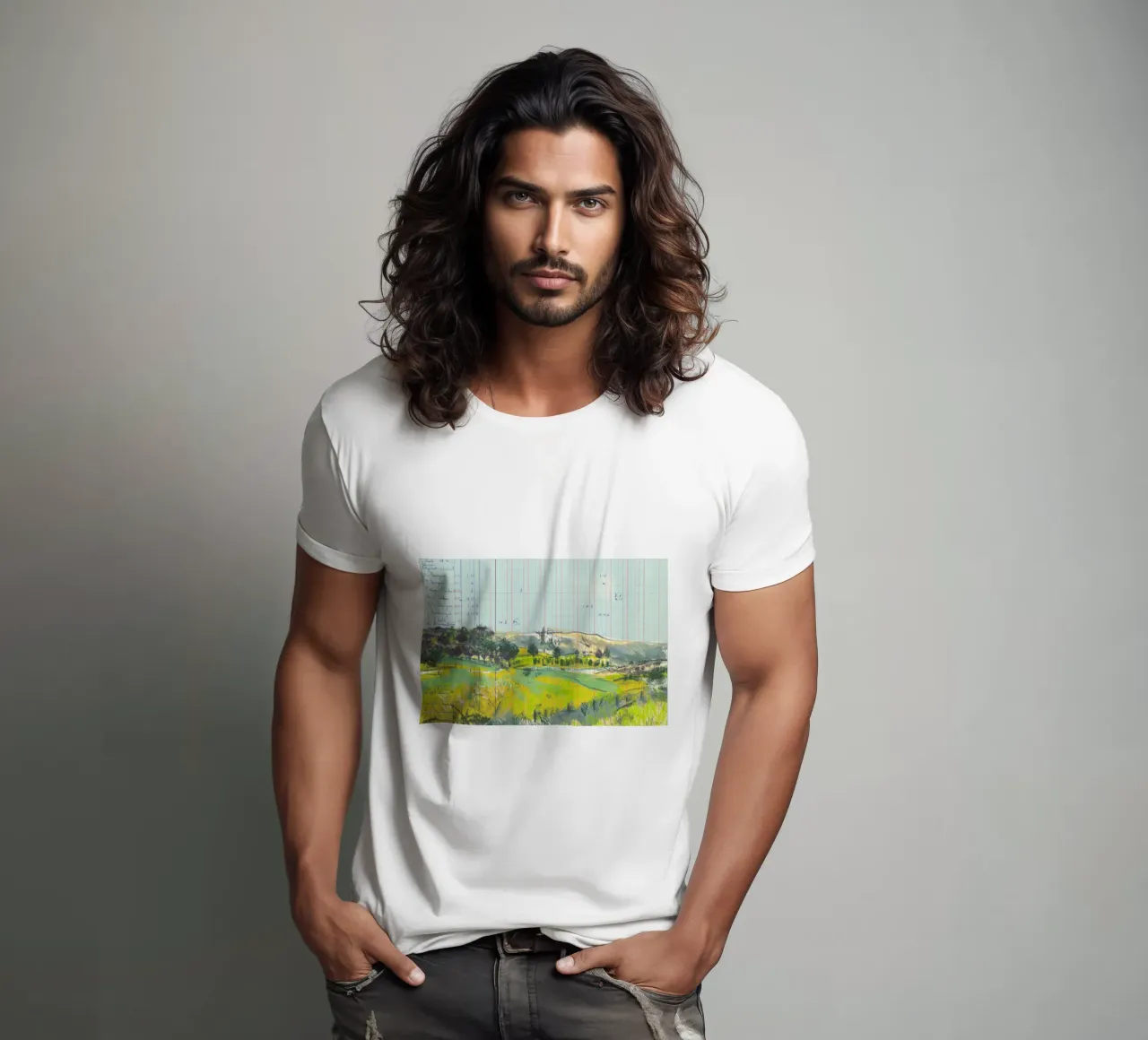 Scottish Borders Landscape On Ledger Paper t-shirt da Stars Above Us