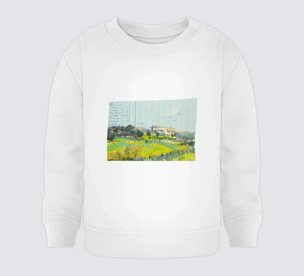 Scottish Borders Landscape On Ledger Paper felpa neonato da Stars Above Us