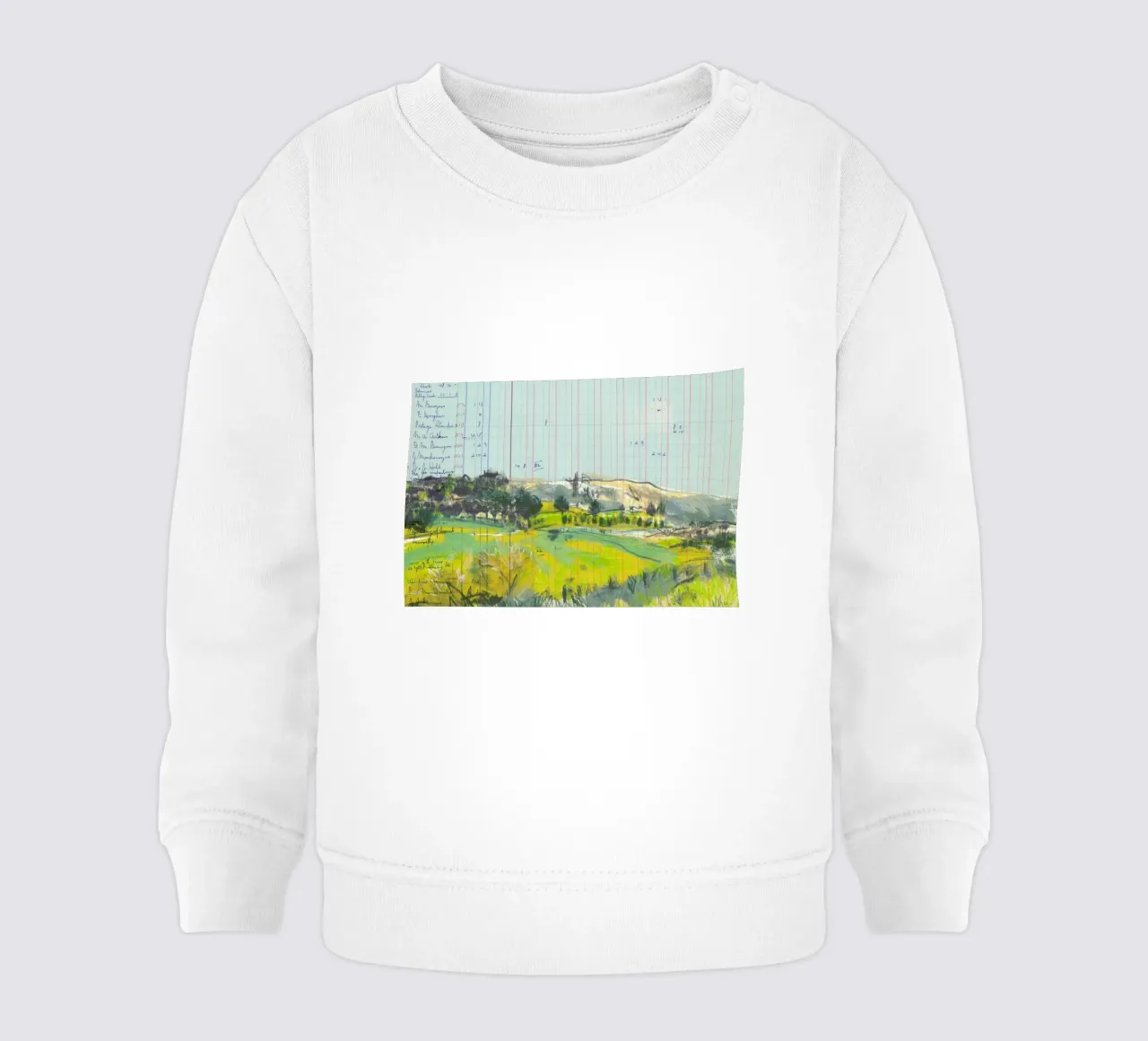 Scottish Borders Landscape On Ledger Paper felpa neonato da Stars Above Us