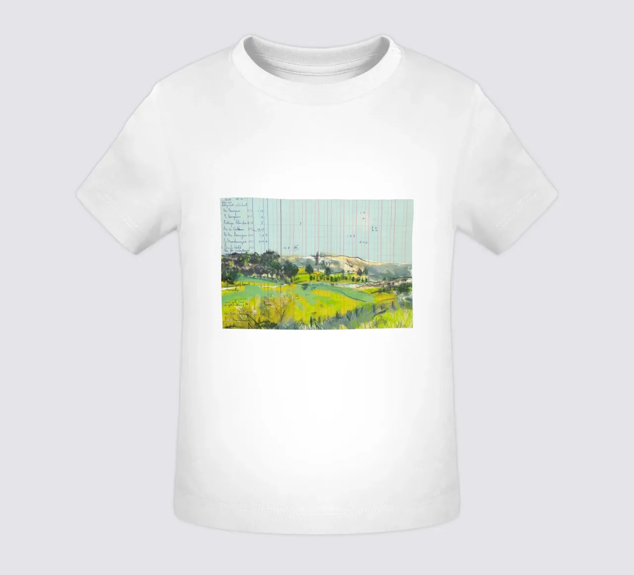 Scottish Borders Landscape On Ledger Paper maglietta neonato da Stars Above Us