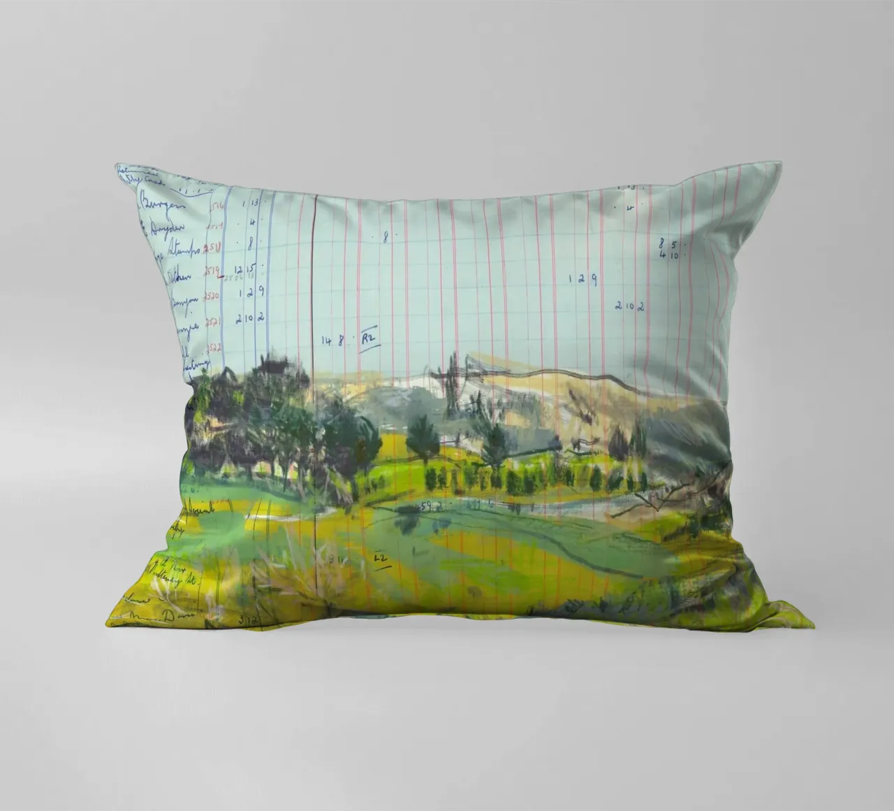 Scottish Borders Landscape On Ledger Paper cuscino da Stars Above Us