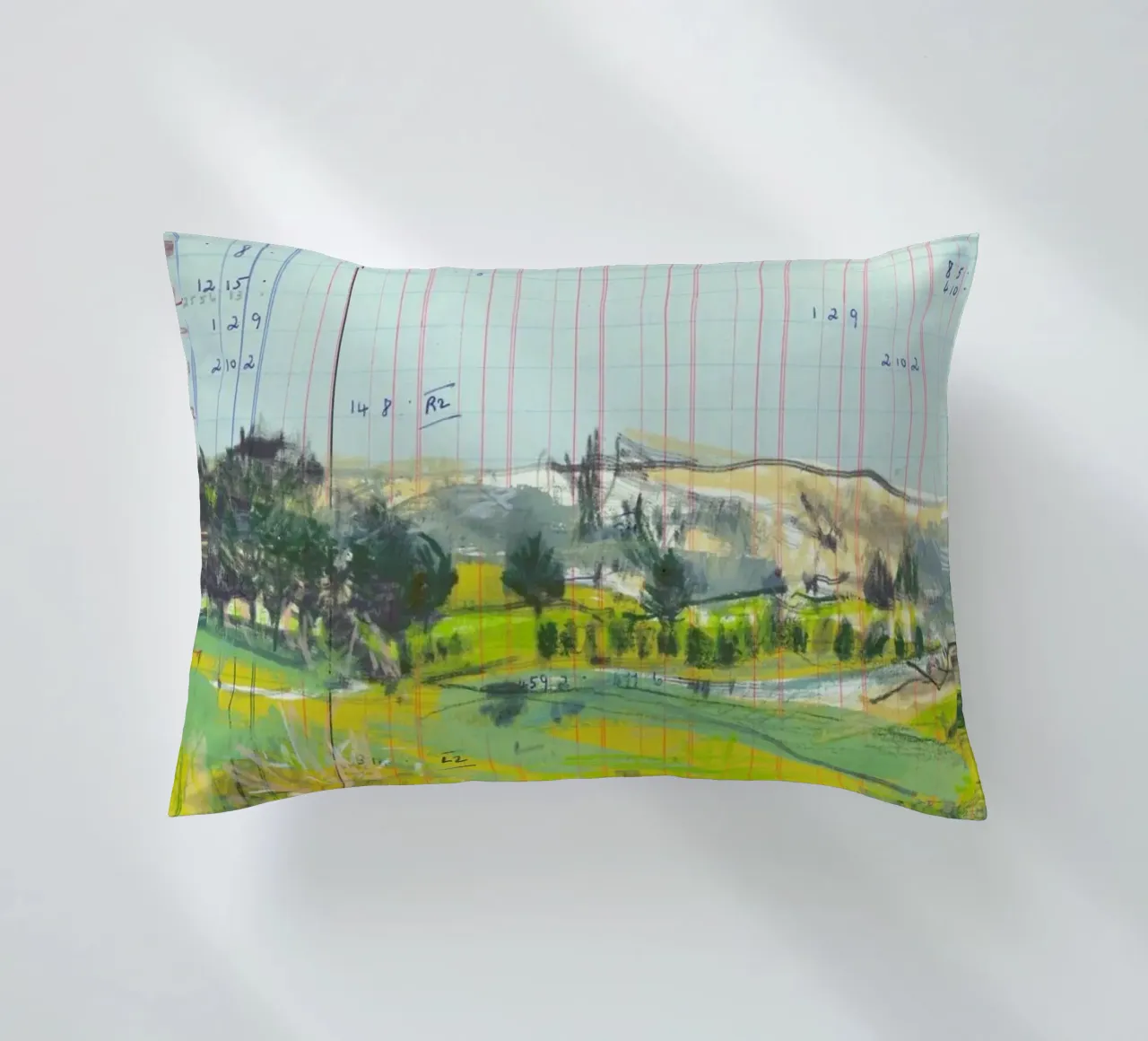 Scottish Borders Landscape On Ledger Paper cuscino da Stars Above Us