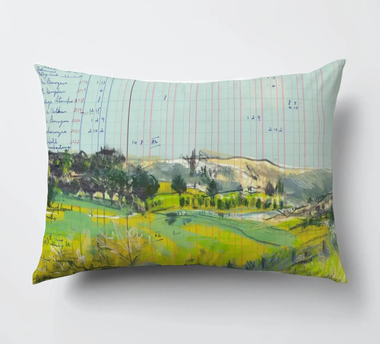 Scottish Borders Landscape On Ledger Paper cuscino da Stars Above Us