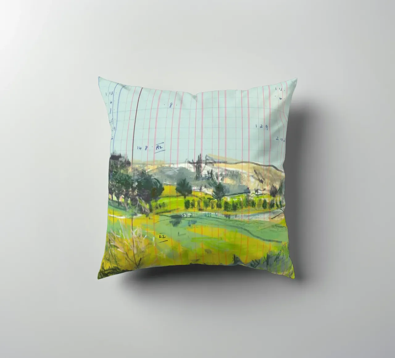 Scottish Borders Landscape On Ledger Paper cuscino da Stars Above Us