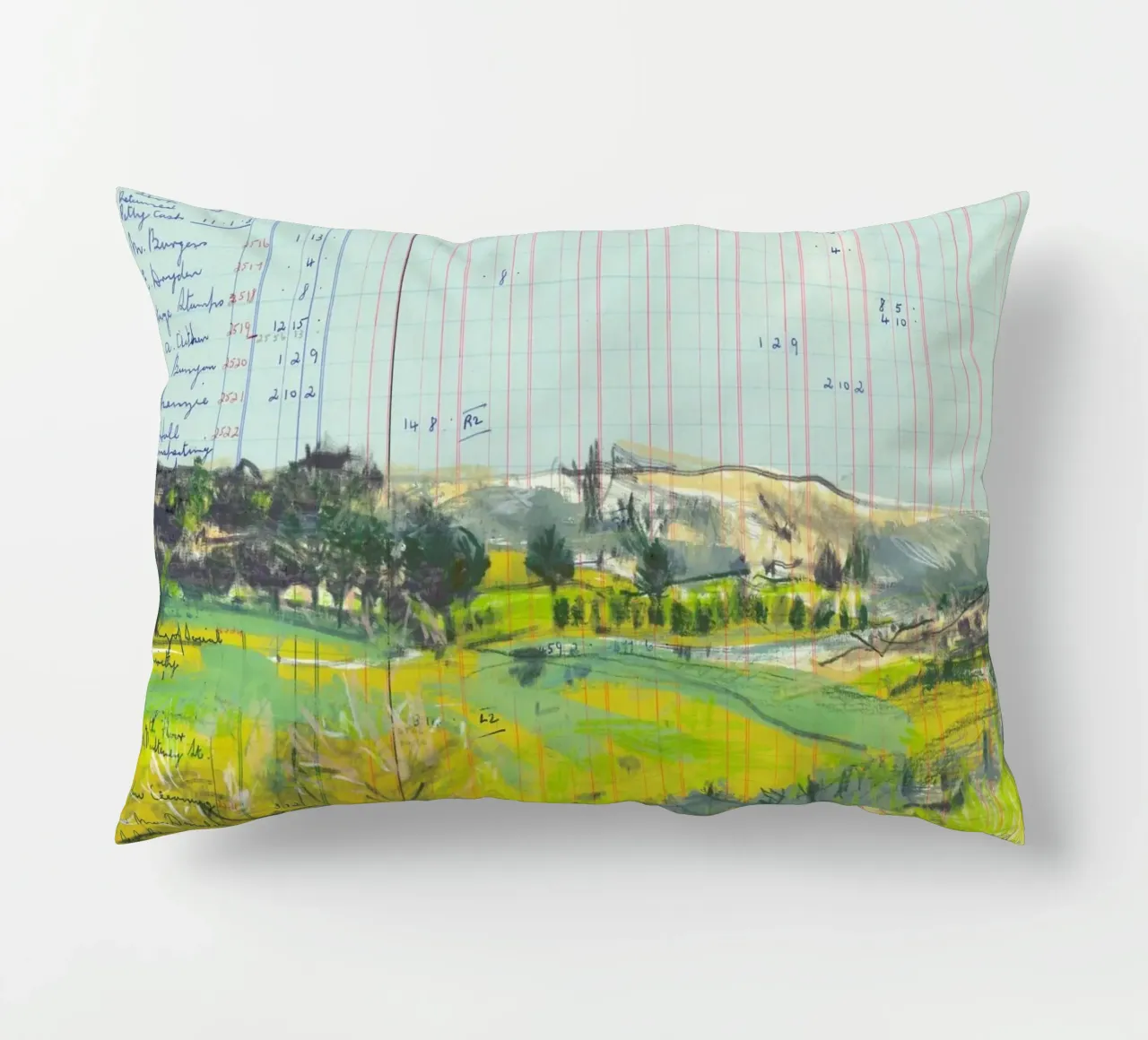 Scottish Borders Landscape On Ledger Paper cuscino da Stars Above Us