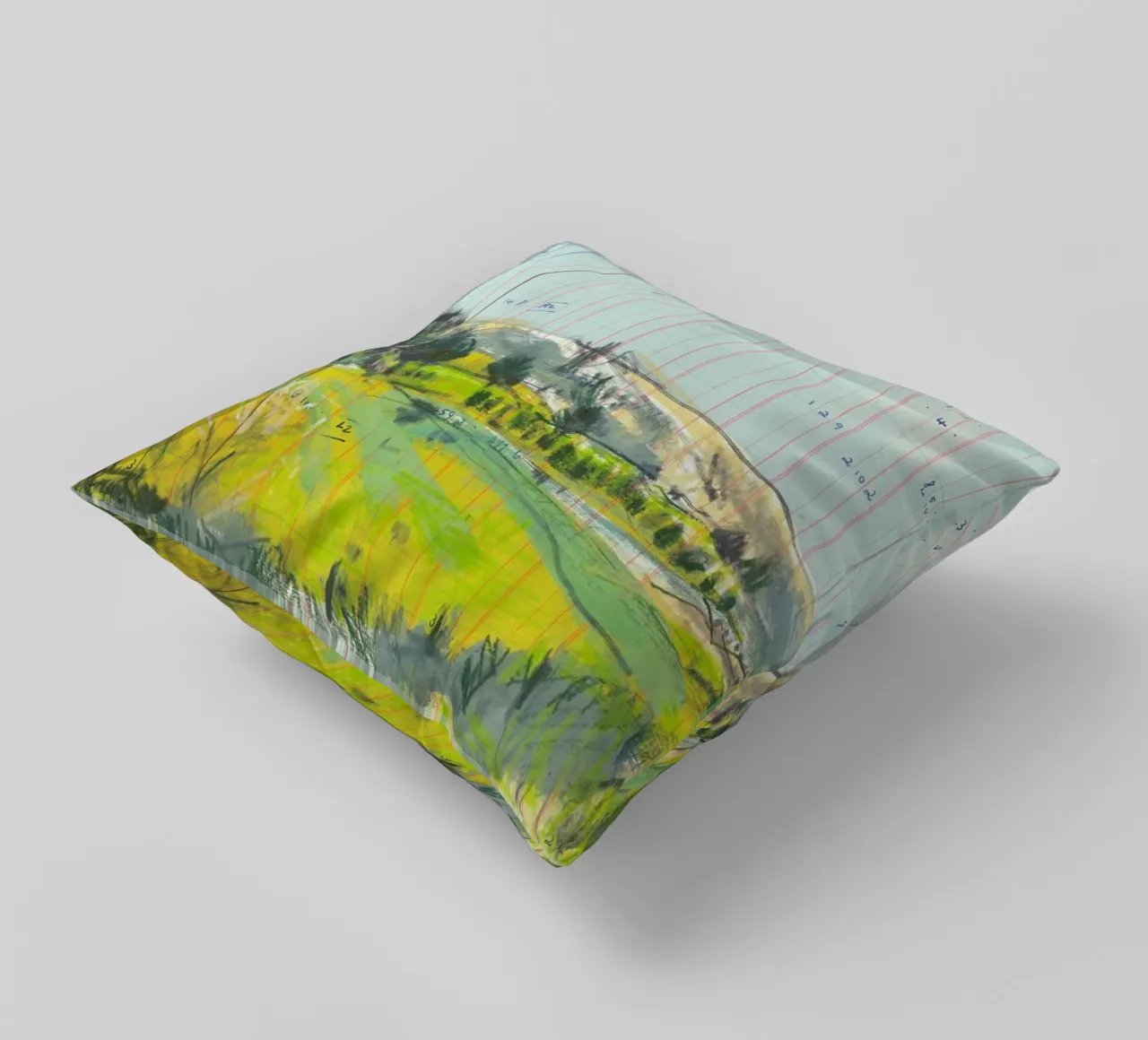 Scottish Borders Landscape On Ledger Paper cuscino da Stars Above Us