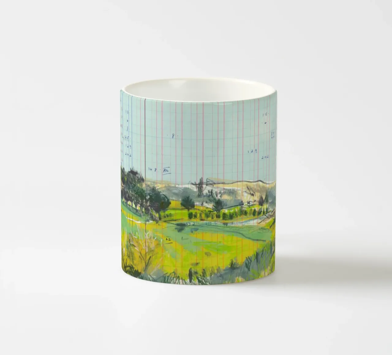 Scottish Borders Landscape On Ledger Paper tazza in ceramica da Stars Above Us