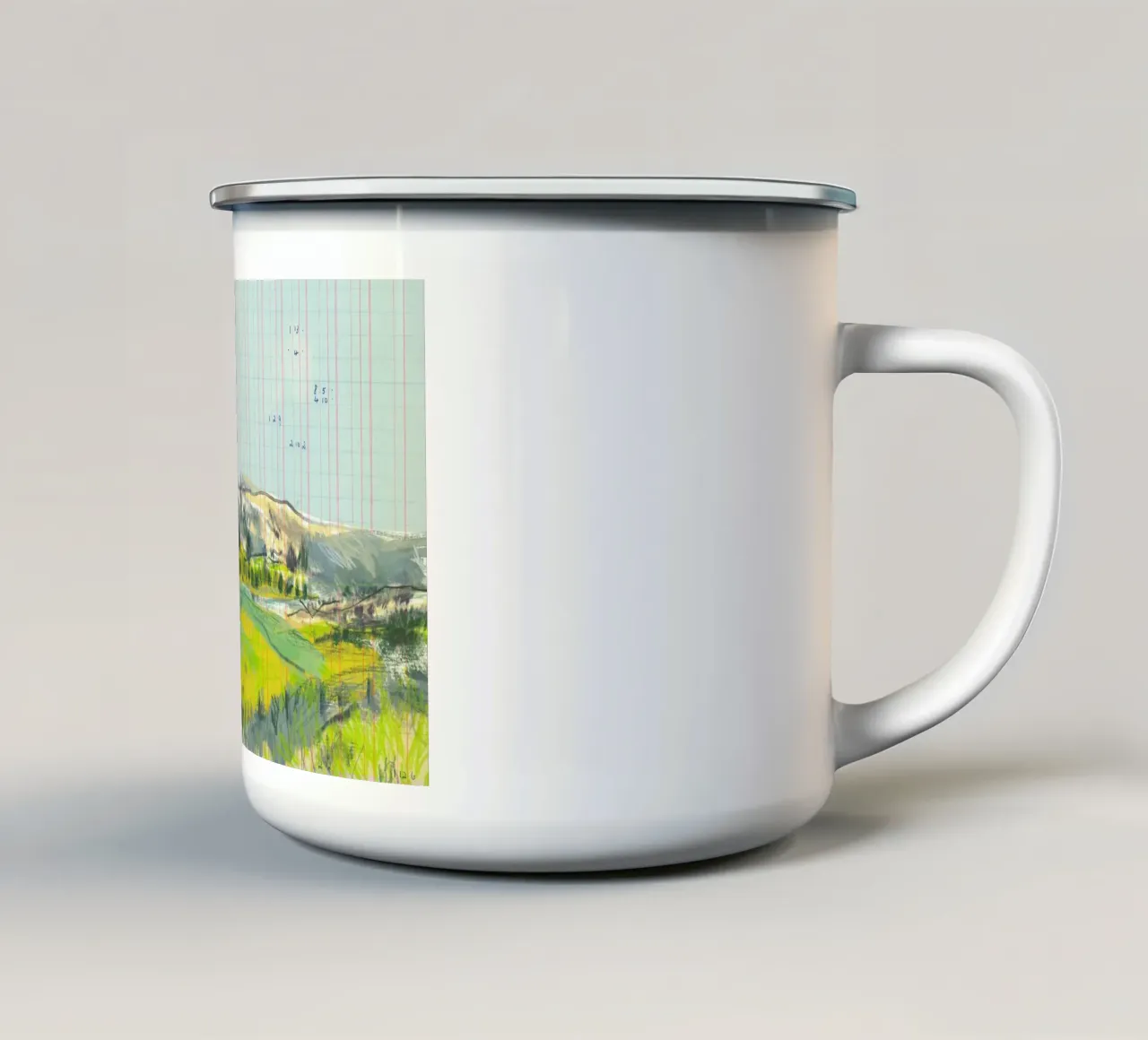 Scottish Borders Landscape On Ledger Paper tazza in smalto da Stars Above Us